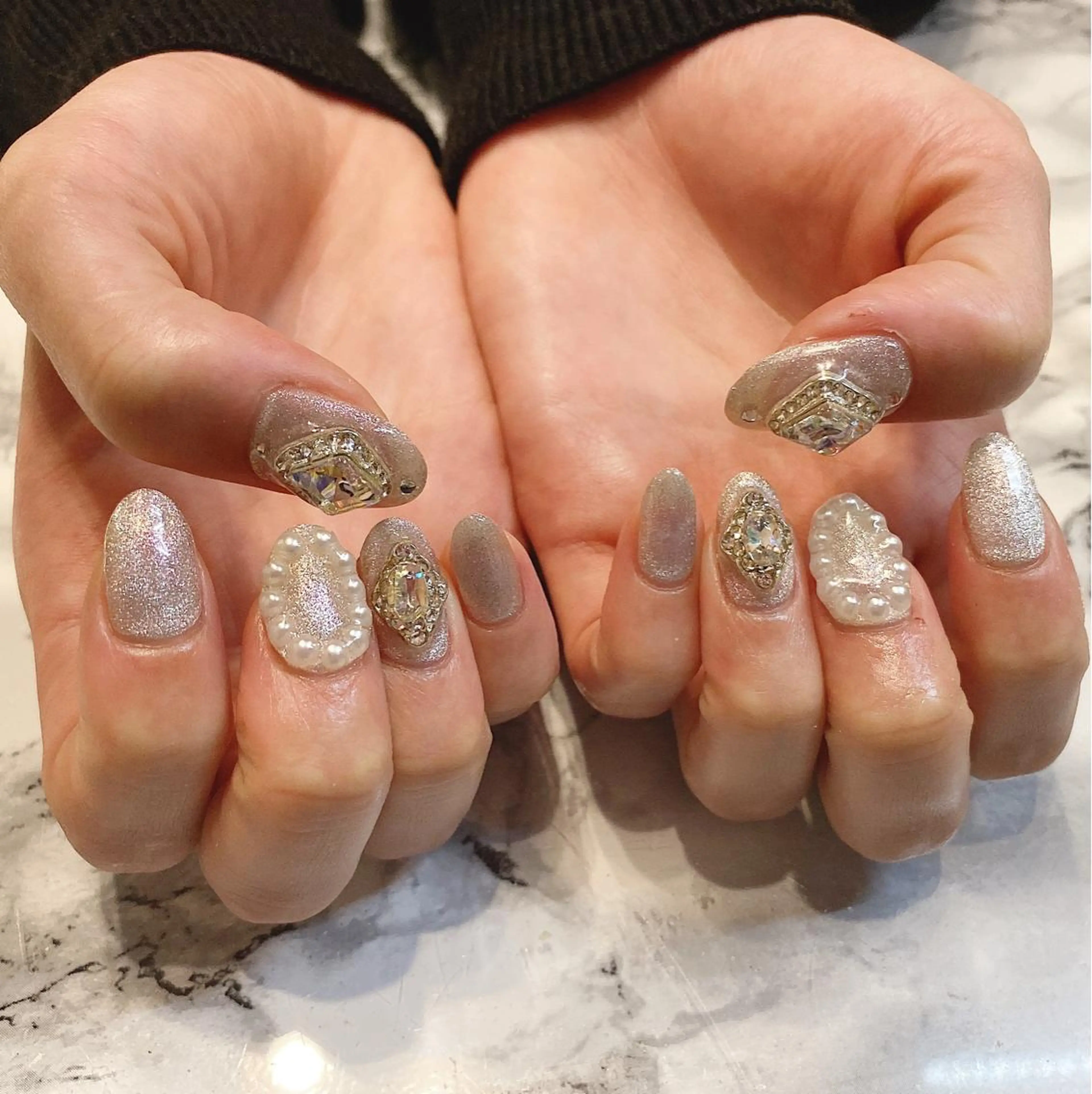 ネイル キラキラネイル マグネットネイル To Me Nail所属・🩵 mei🩵のネイルデザイン