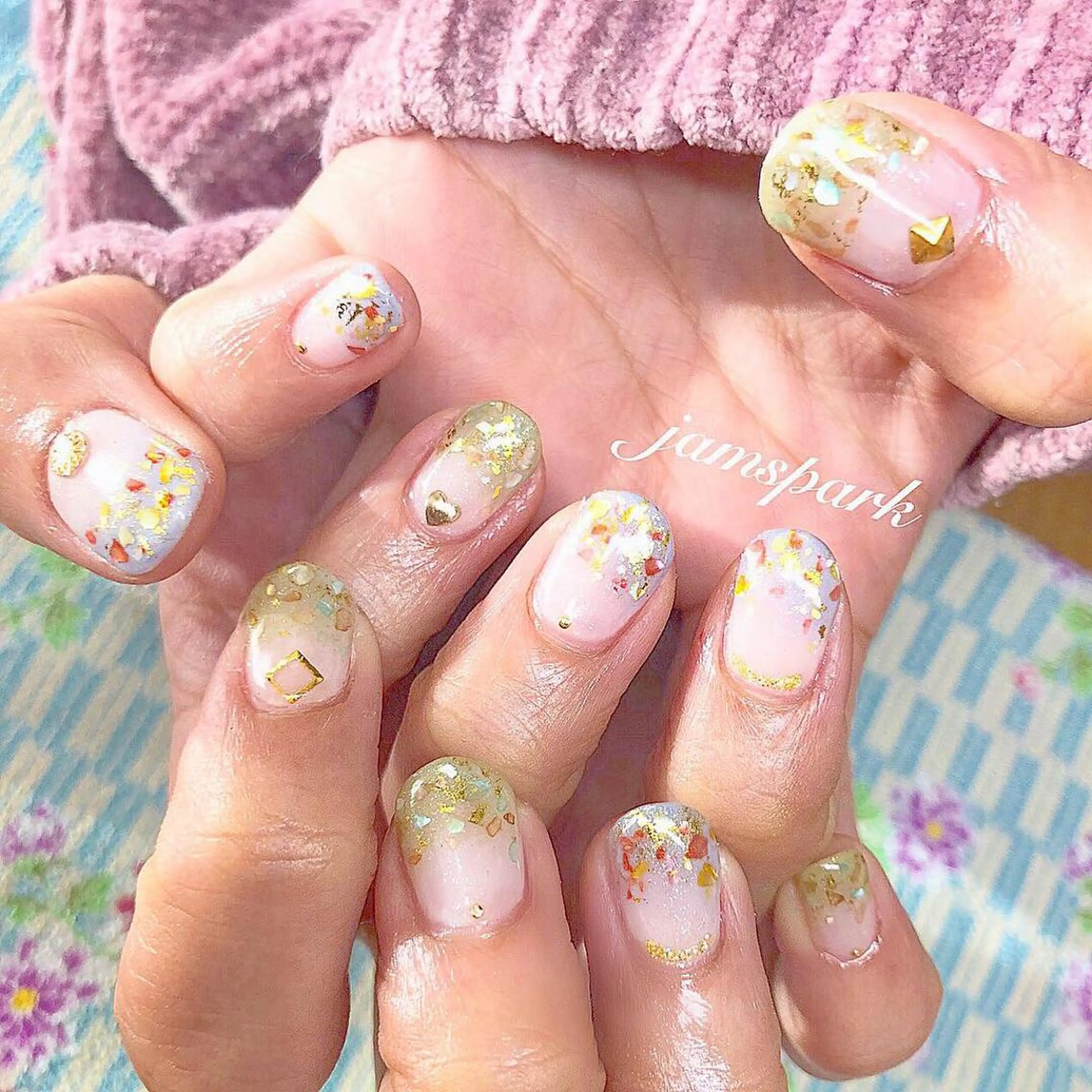 ネイル 成人式 グラデーション ハンドネイル jamspark ✨のネイルデザイン