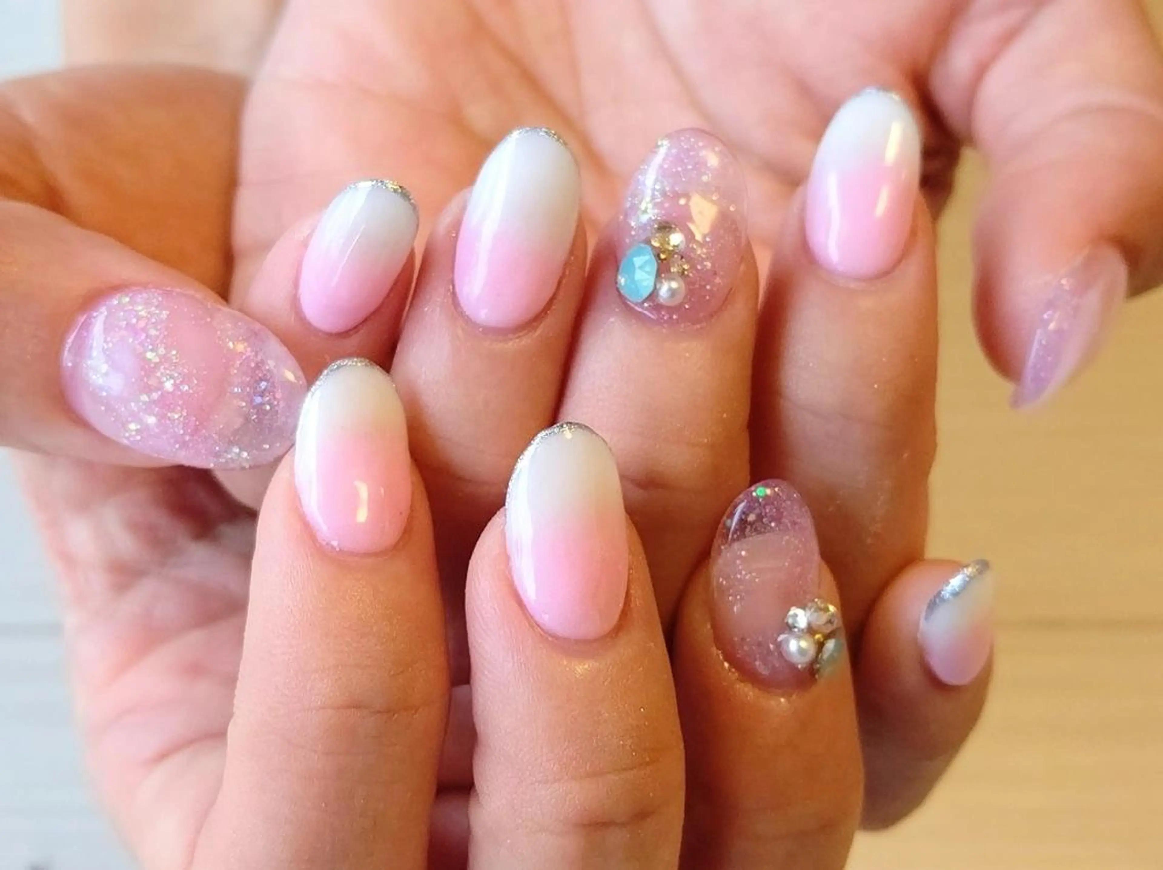 ミディアム ネイル スカルプネイル ブライダルネイル ハンドネイル T&A nailのネイルデザイン