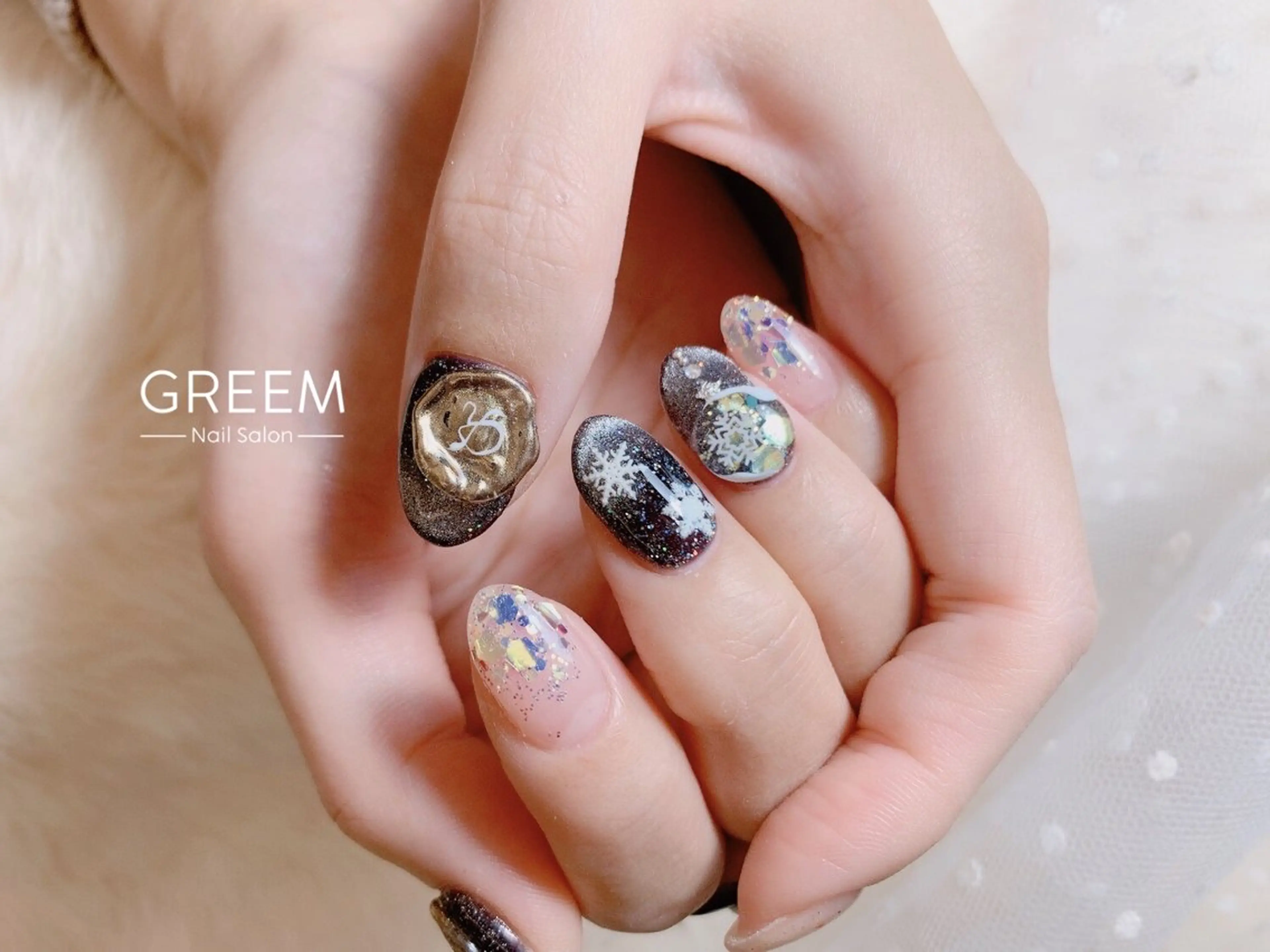 ネイル フラッシュネイル ジェルネイル マグネットネイル ワンカラーネイル パラジェル ハンドネイル GREEM グリームのネイルデザイン