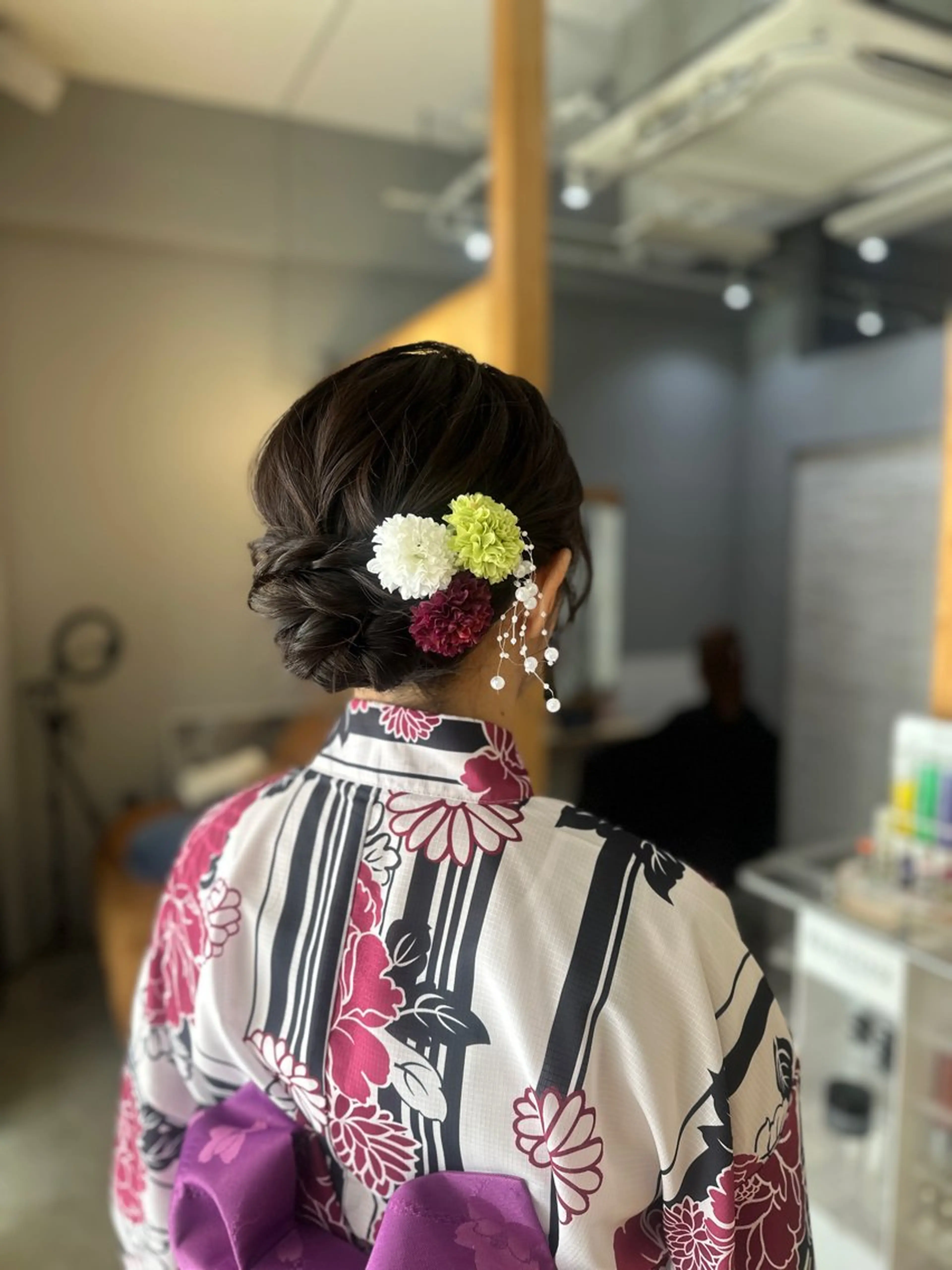 ミディアム 浴衣 ヘアセット miloc MOMOKAのヘアスタイル