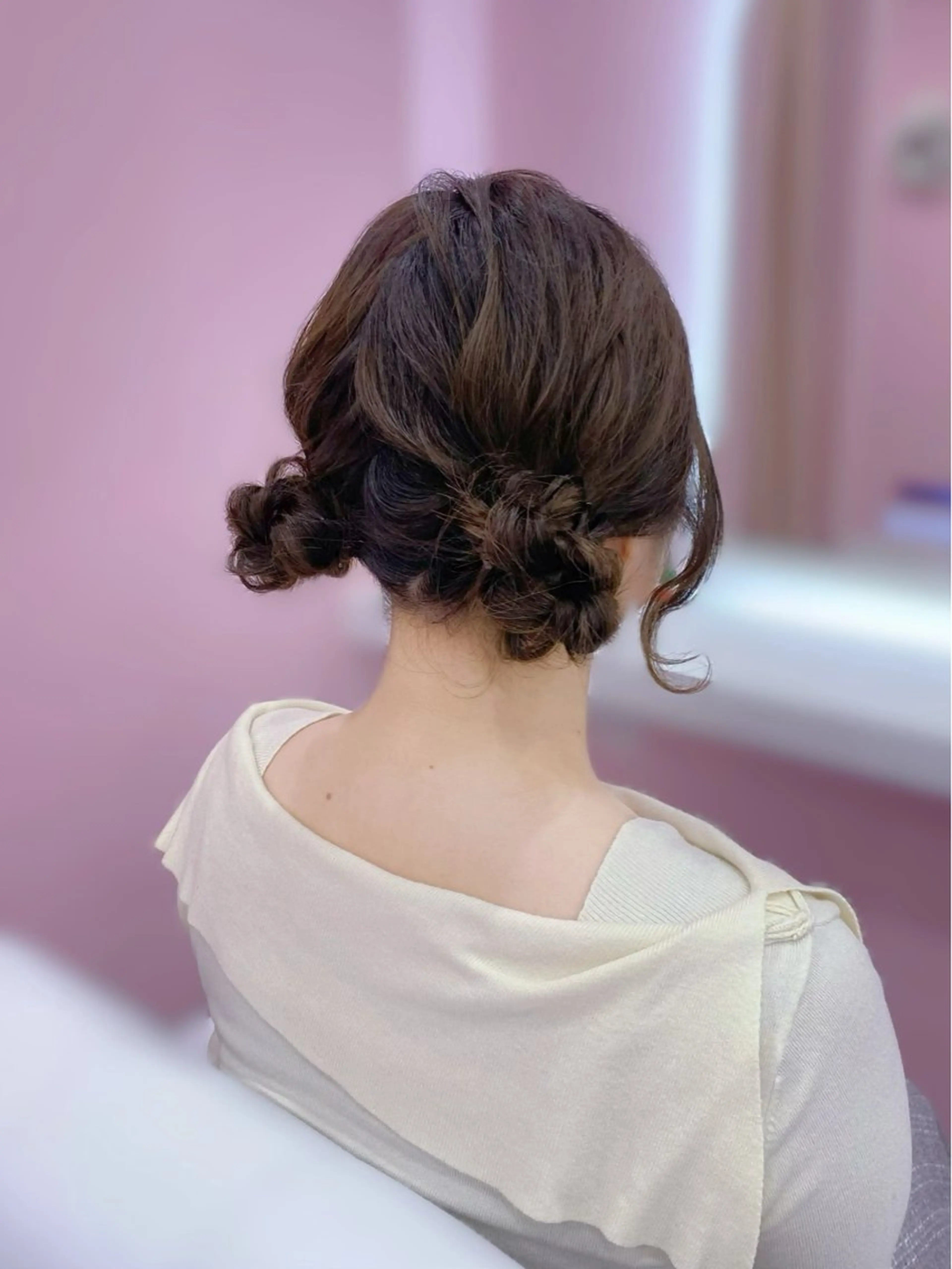 セミロング ヘアアレンジ お団子ヘア ヘアセット Set Salon Mémoire by miuprierre所属・推し活🪄🩷 川上 佳奈のヘアスタイル