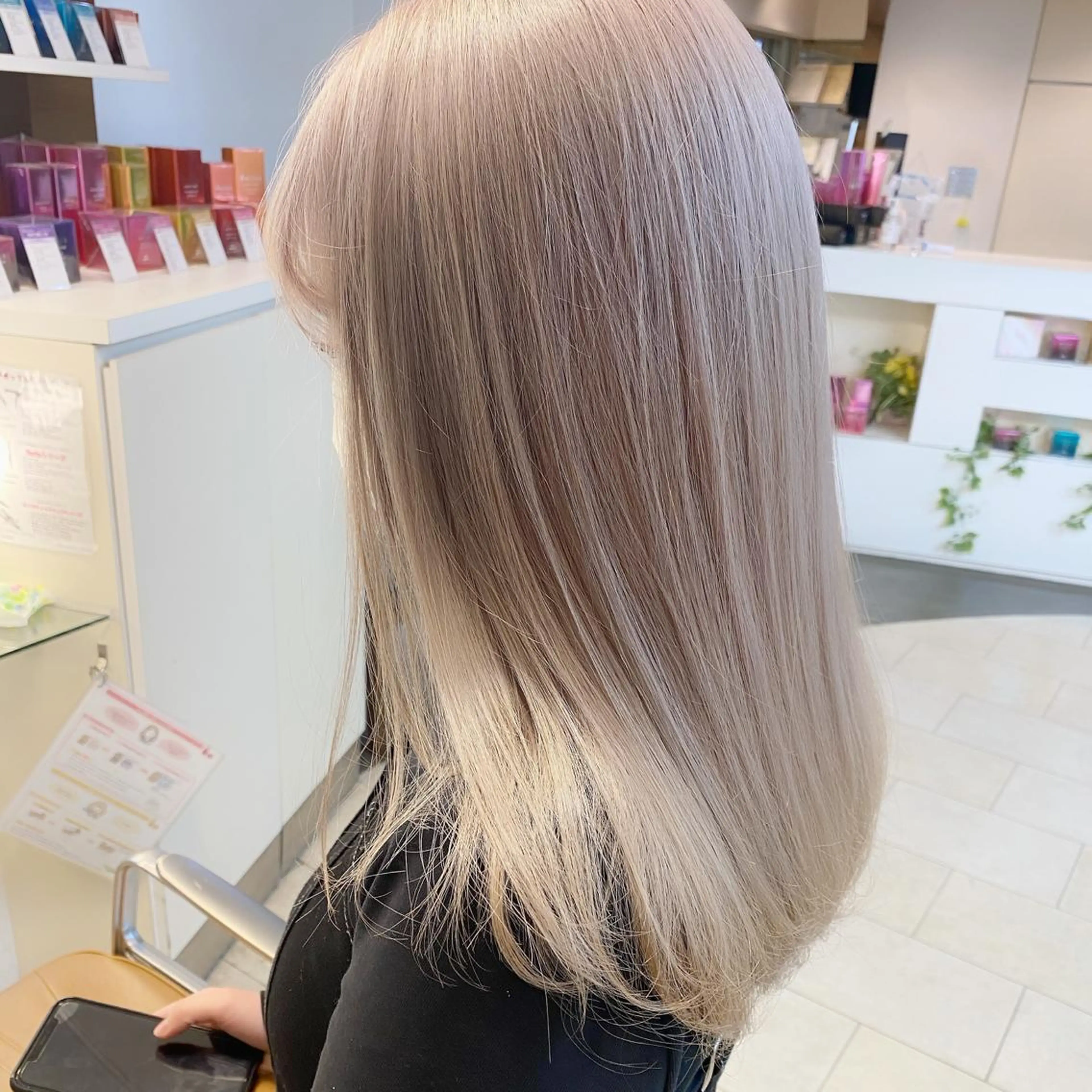 セミロング カラー ヘアカラー トリートメント レイヤー/ベージュ カラー/ハシモトのヘアスタイル