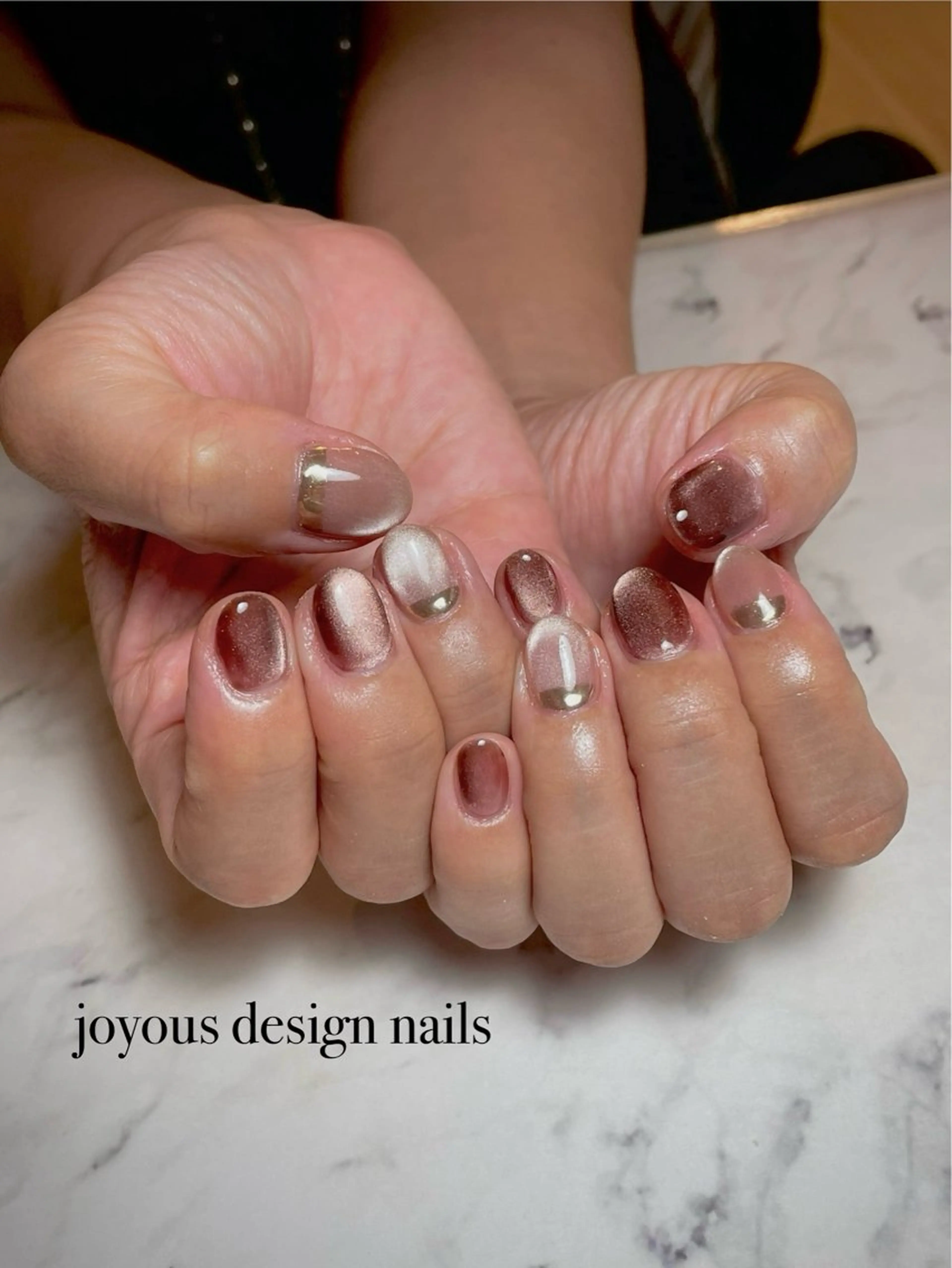 ネイル ゴールド マグネットネイル ミラーネイル ハンドネイル jdn kayokoのネイルデザイン