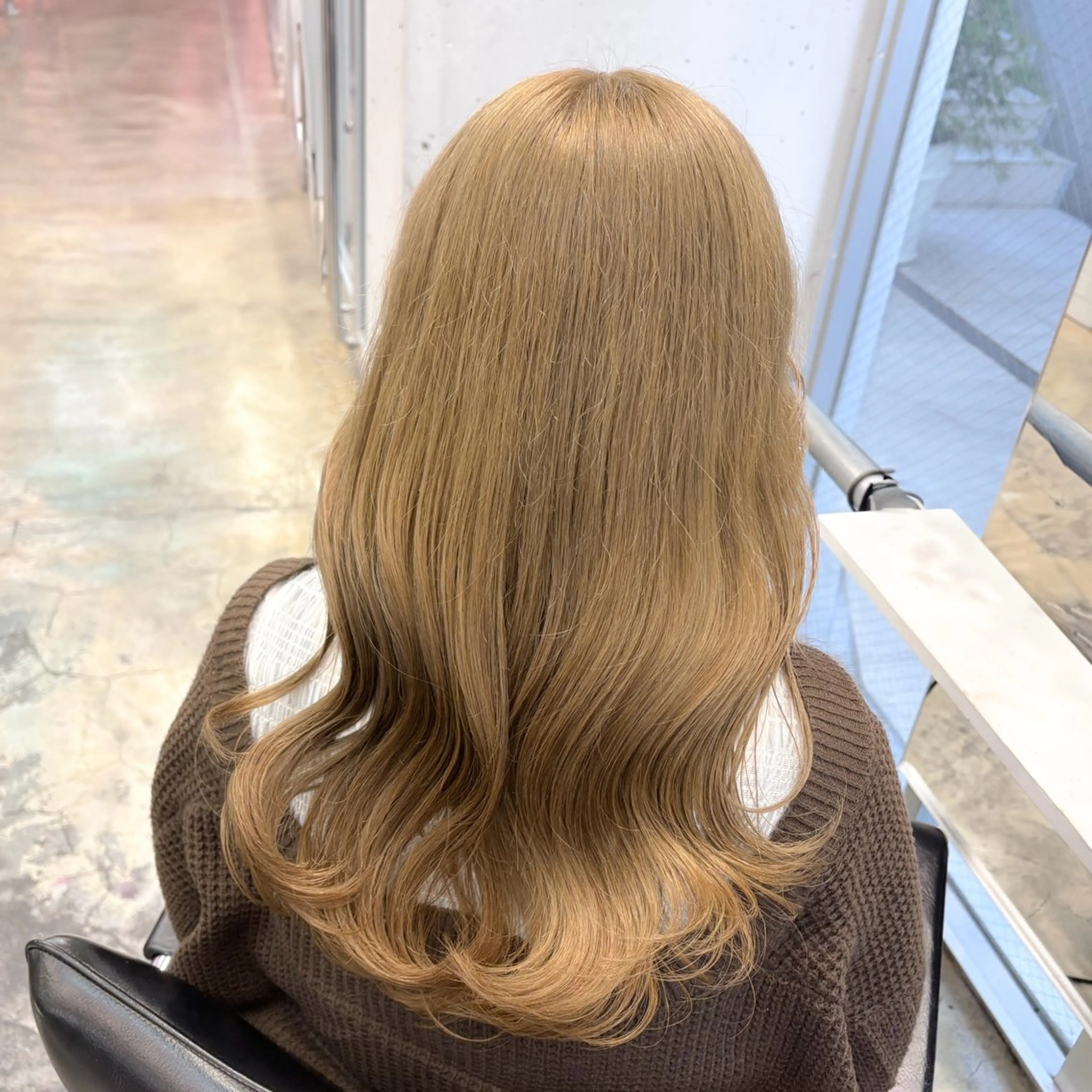 セミロング カラー ヘアアレンジ ベージュカラー オリーブベージュ 🥀モテ暖色× エクステ🥀あかりのヘアスタイル