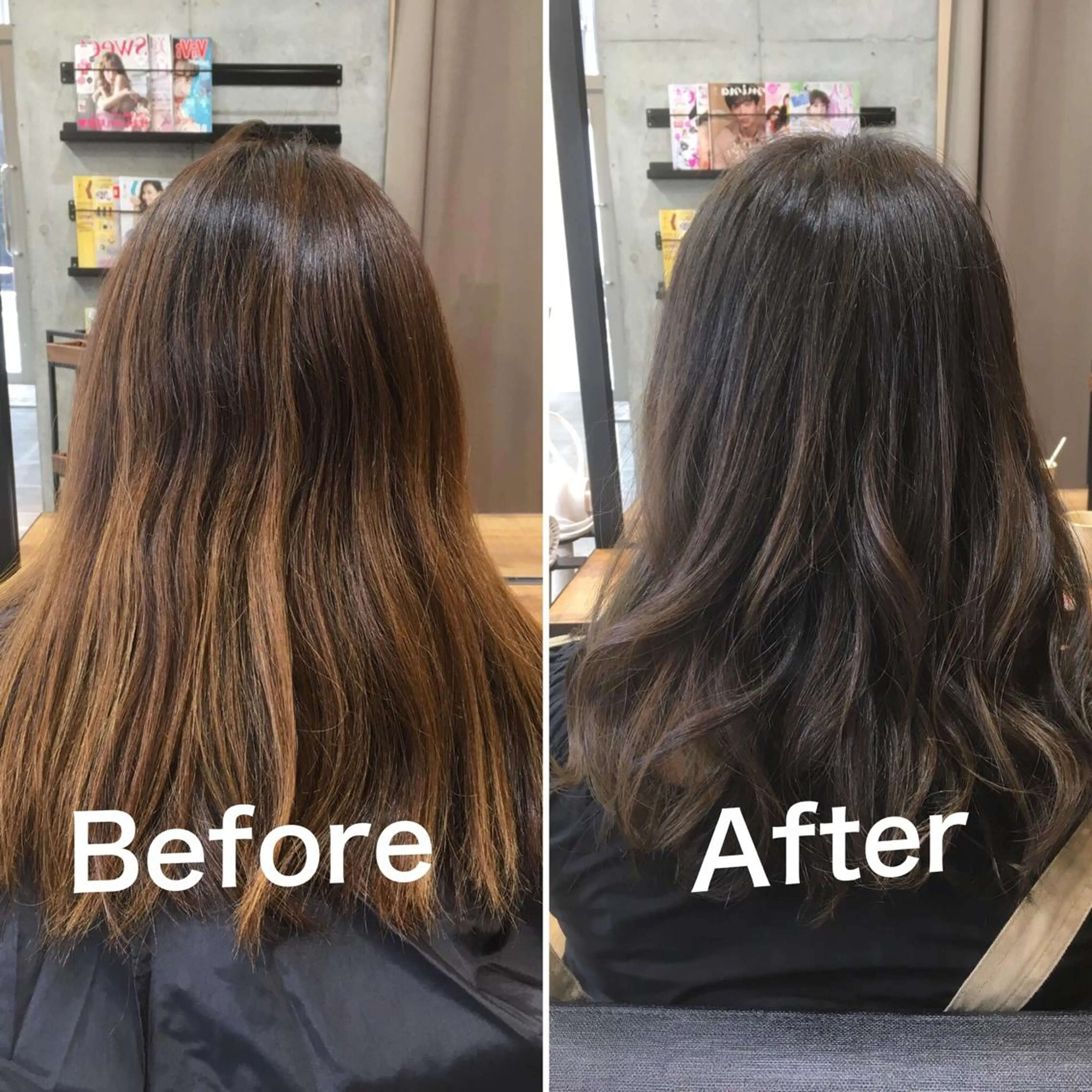 カラー アディクシーカラー グラデーションカラー オレンジ カット トリートメント 佐瀬竜矢PRIMAL /portのヘアスタイル