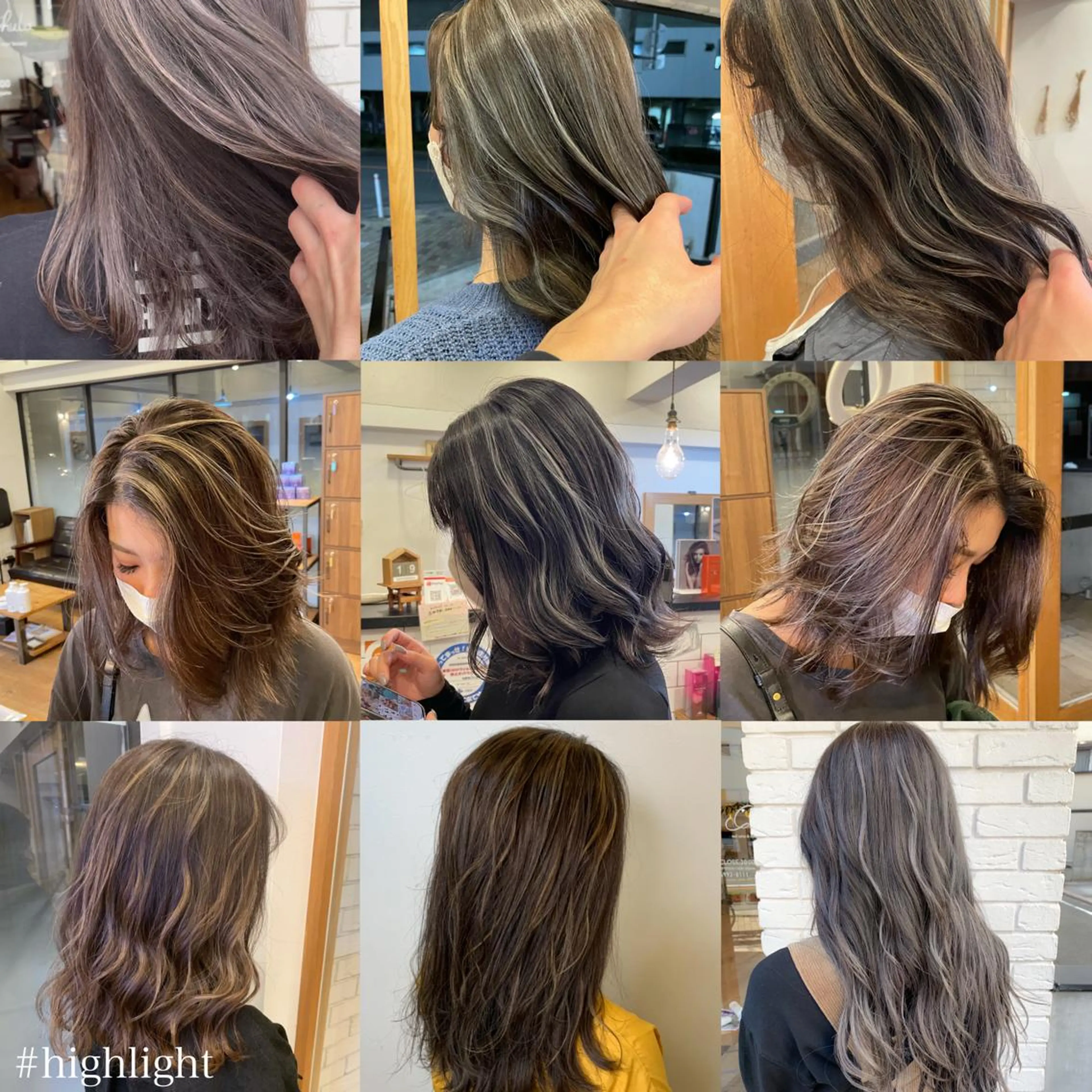 ミディアム カラー ヘアアレンジ ハイライトカラー ハイライト カット ヘアカラー トリートメント 🎗秋山勇/ GEAR.代表のヘアスタイル