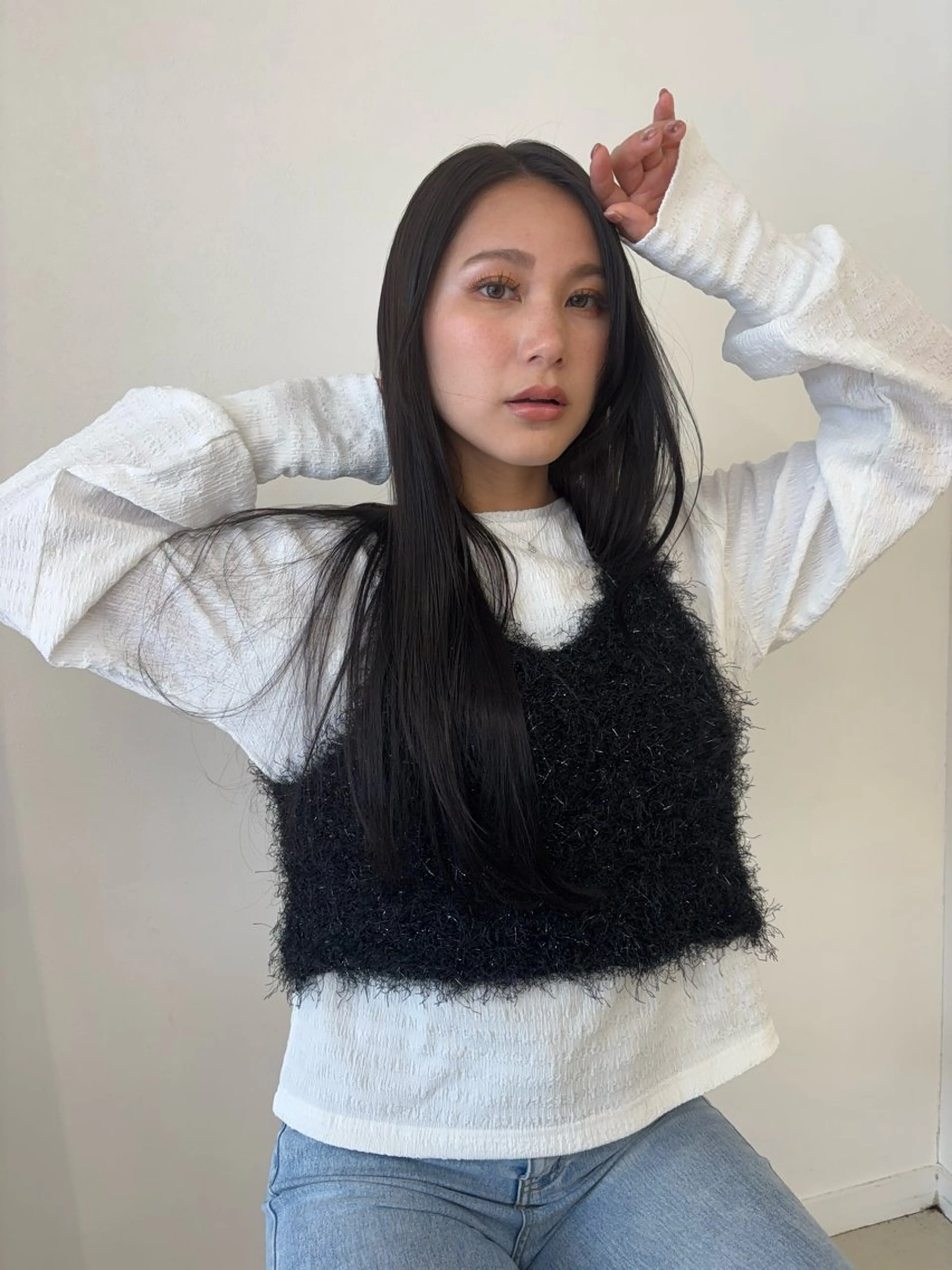 ロング カラー バレイヤージュ ブリーチ ダブルカラー グラデーションカラー ハイライトカラー カット ヘアカラー トリートメント メンズパーマ/ スパイキー/フェードのヘアスタイル