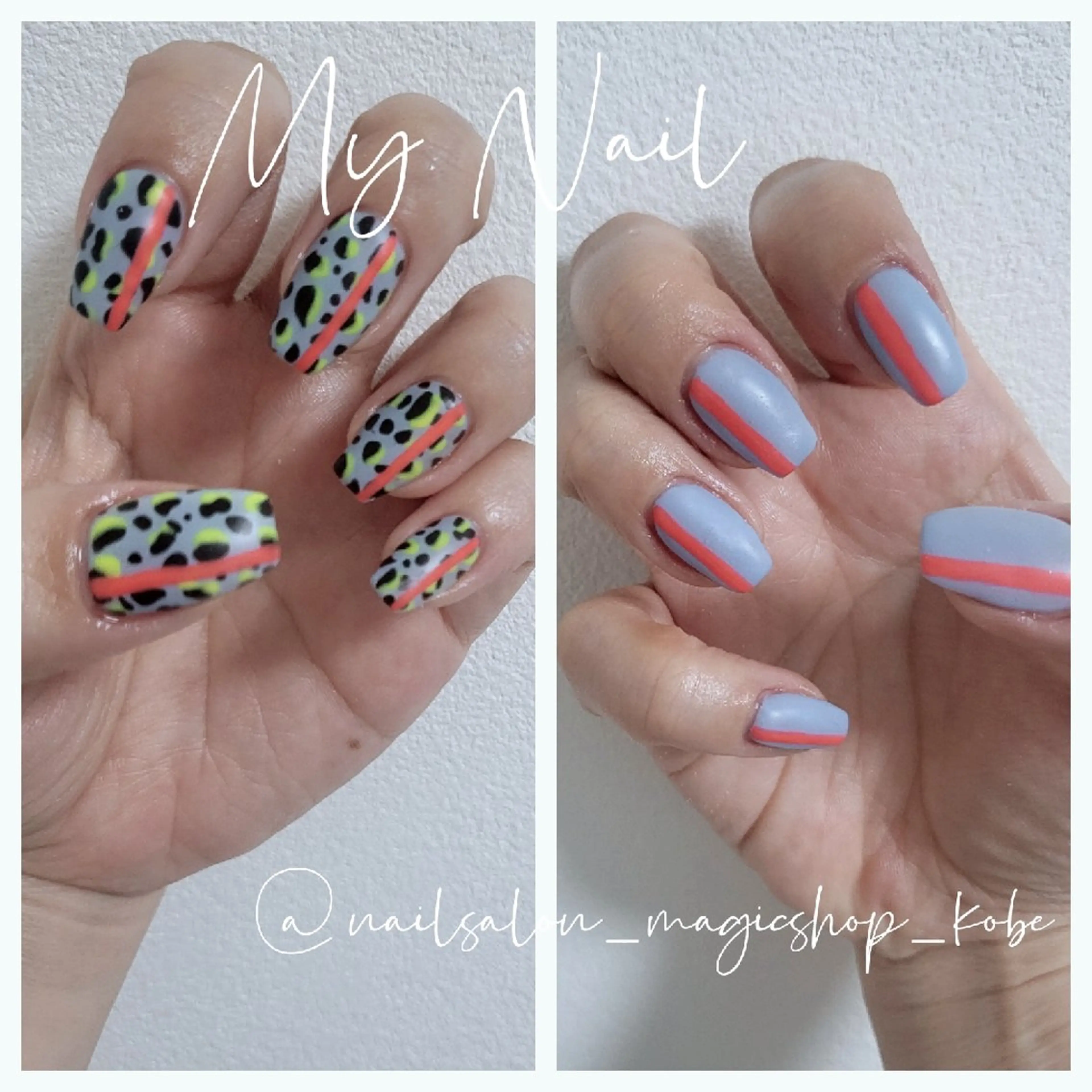 ネイル アニマル柄 ジェルネイル マットネイル ニュアンスネイル シンプルネイル ハンドネイル Nailsalon MagicShopのネイルデザイン