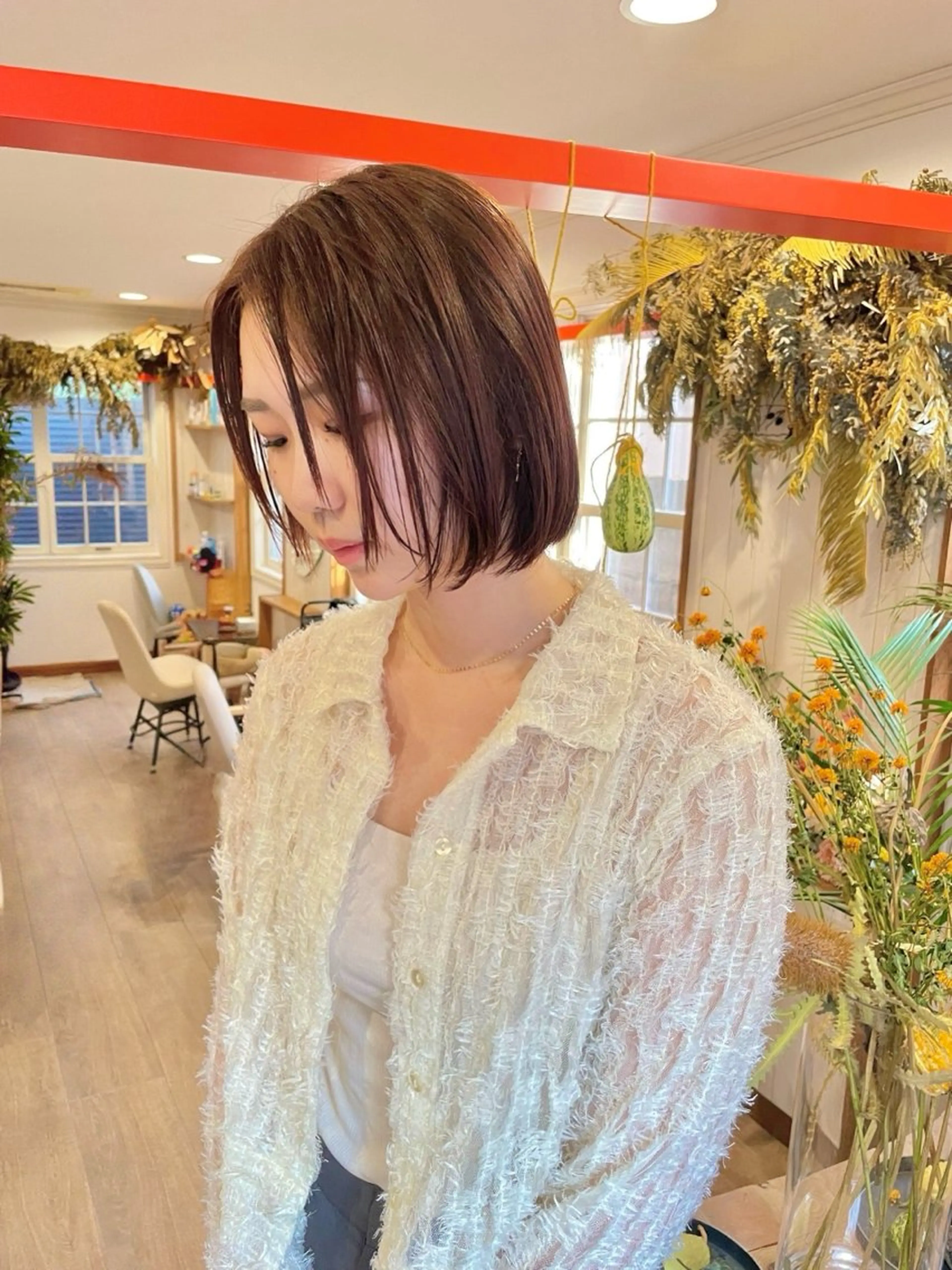 ショート ショートボブ ボブ 顔まわりレイヤー 顔周りカット 髪質改善 カット ヘアカラー 縮毛矯正 トリートメント 表参道/髪質改善/ 髪質改善カラー/遠藤のヘアスタイル