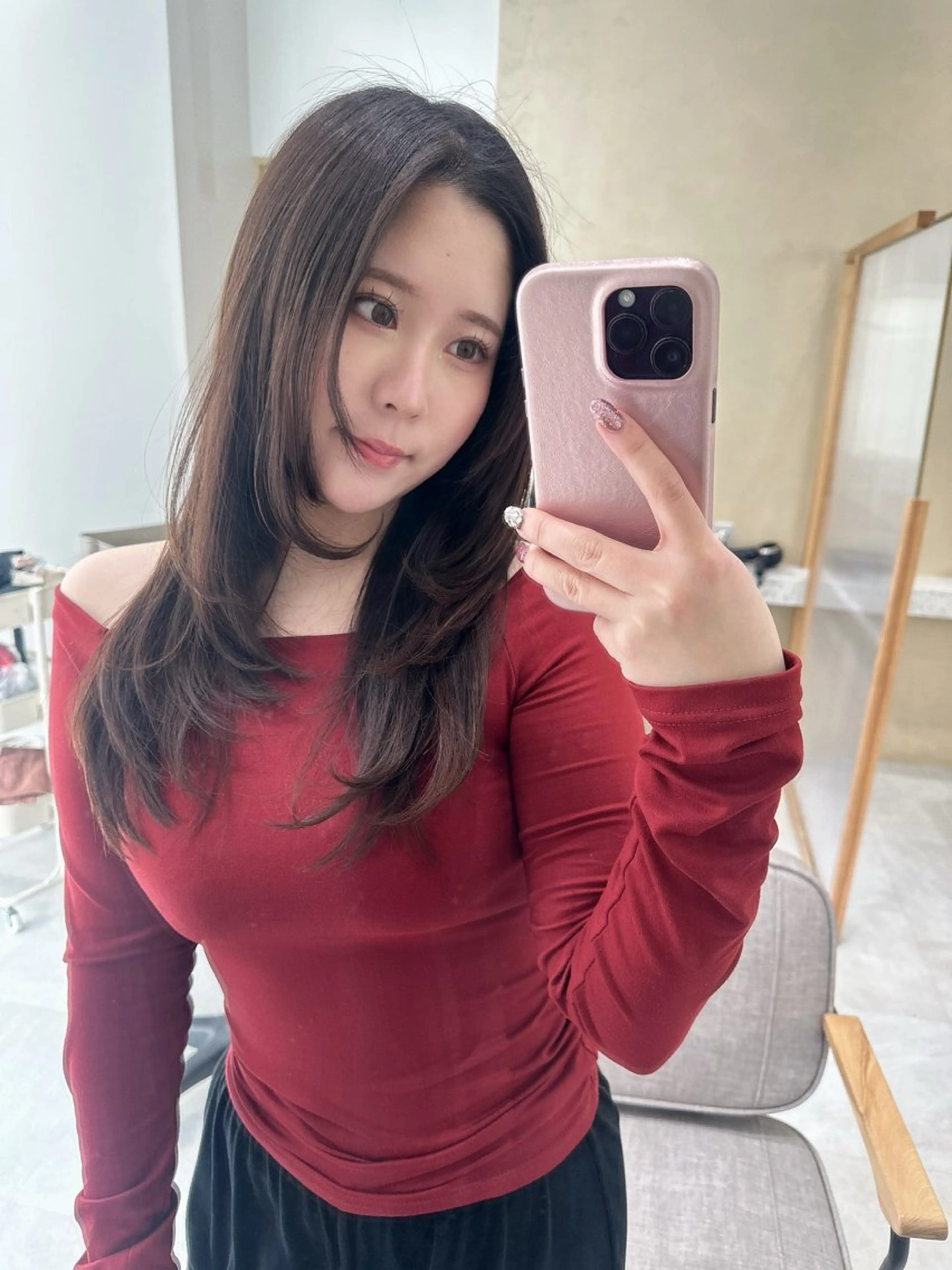 ロング カラー レイヤーカット 中韓style 💄🤍愛子🇨🇳のヘアスタイル