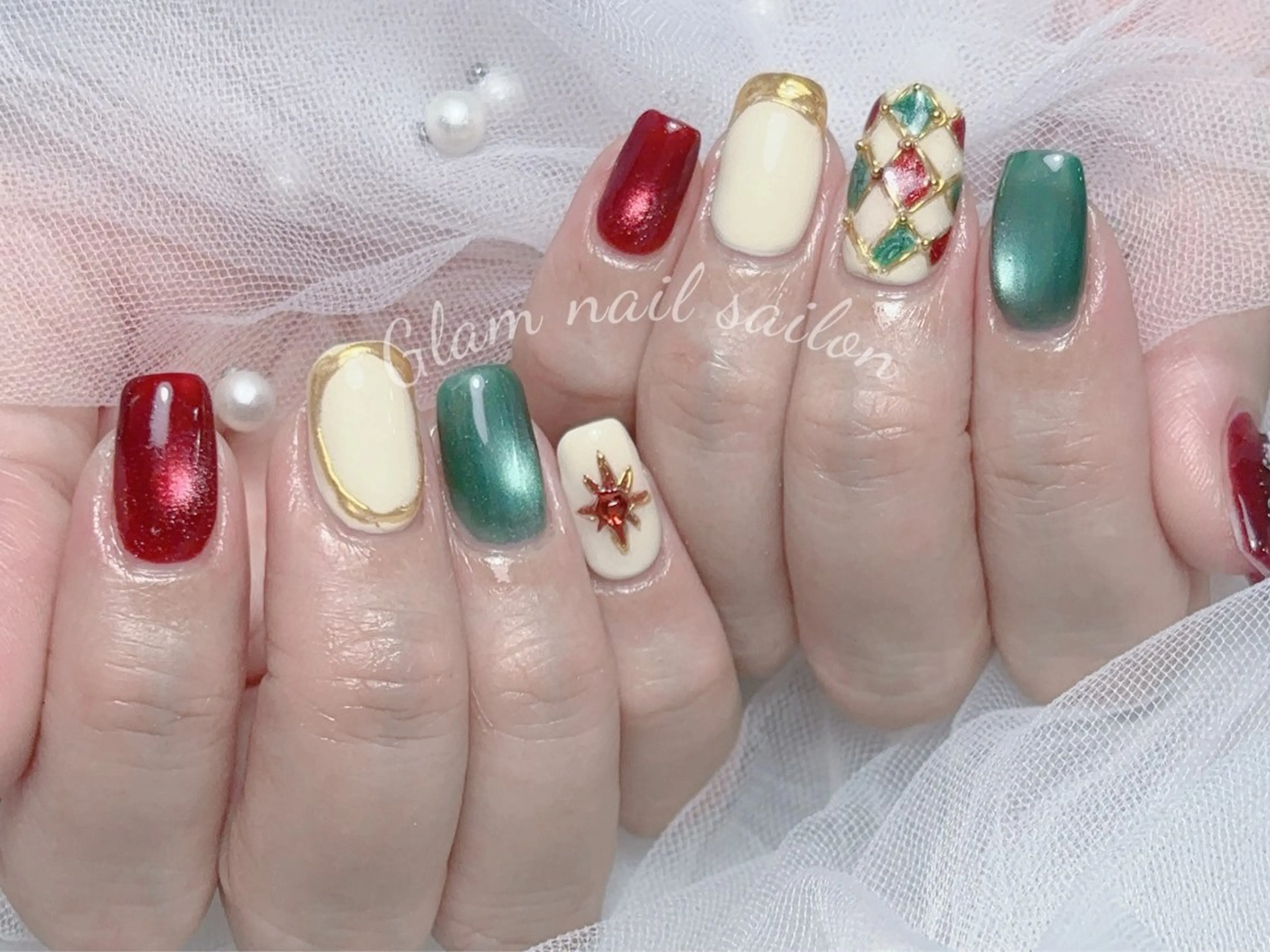 ネイル エツメ💅 長さだし🎀デザインのネイルデザイン