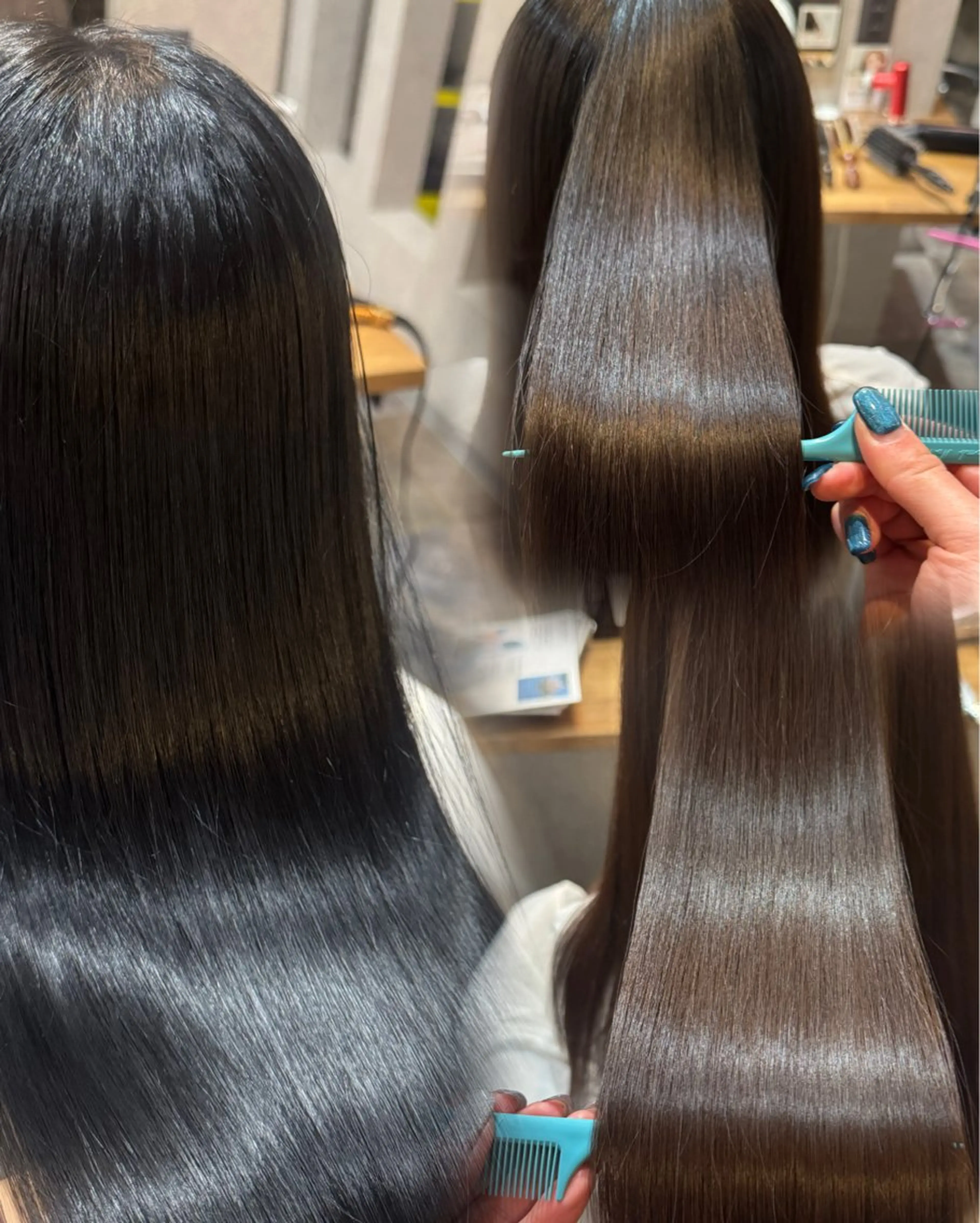 ツヤ映えカラー＋髪質改善ケアプランの写真