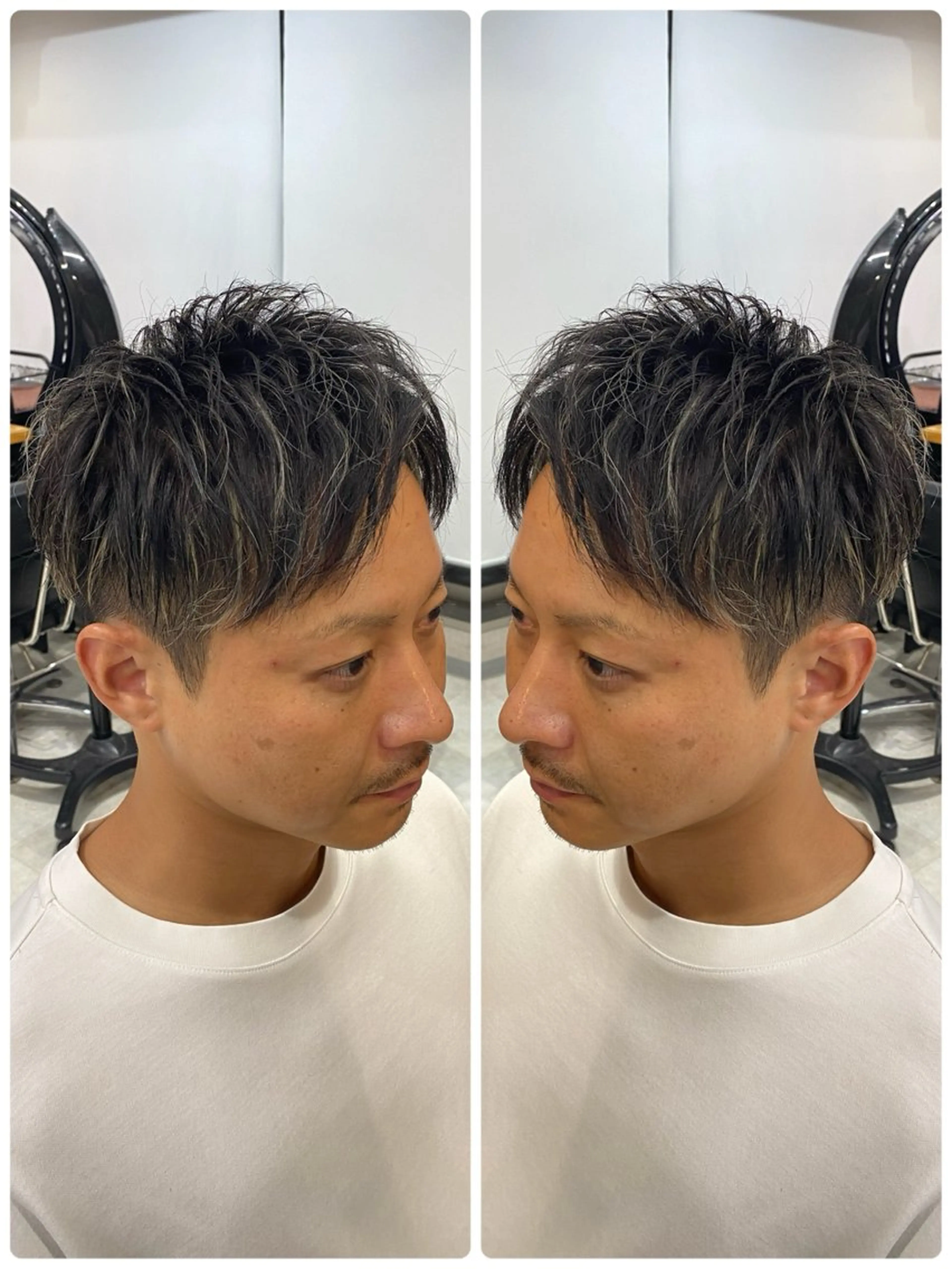 ショート カラー メンズ メンズハイライト ハイライトカラー ハイライト カット ヘアカラー 🐉『メンズ美容師』 吉田龍星🐉のヘアスタイル