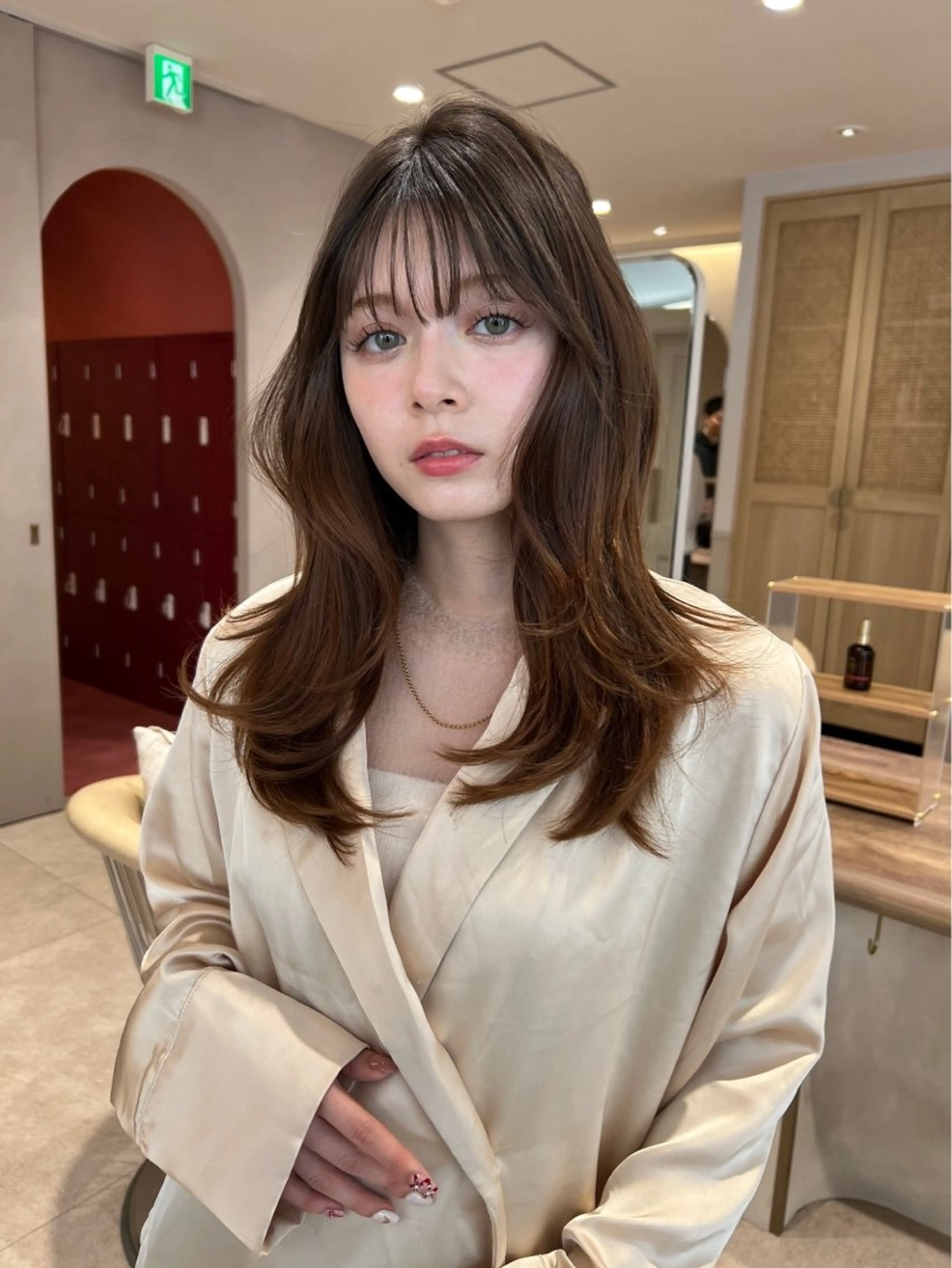 ロング カラー レイヤーカット カット ヘアカラー 梅田/髪質改善特化/ 艶カラー🫧さくらこのヘアスタイル