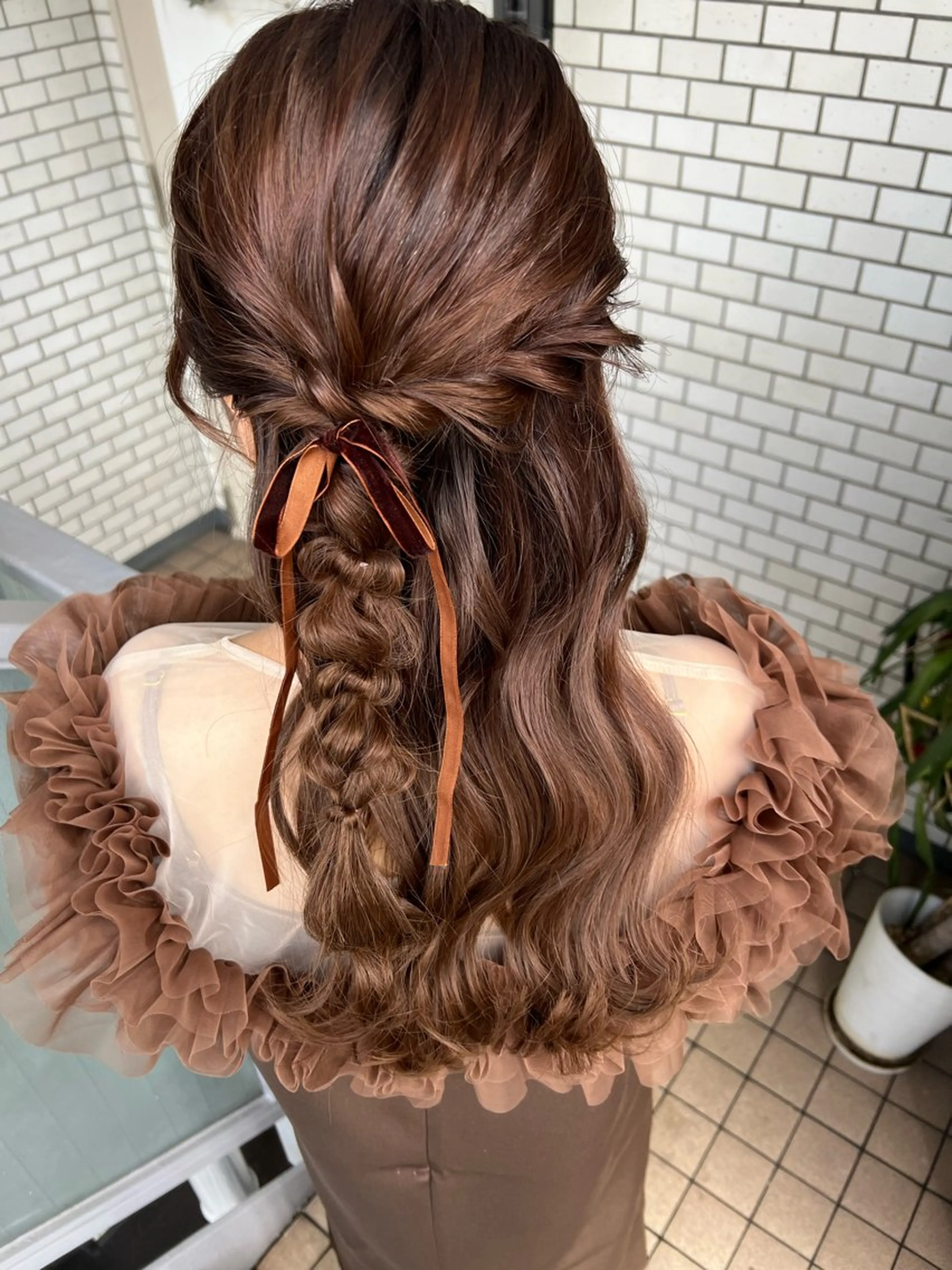 ヘアアレンジ ハーフアップ ヘアセット 大人可愛いヘアメイク 💋🧚‍♀️しずかのヘアスタイル