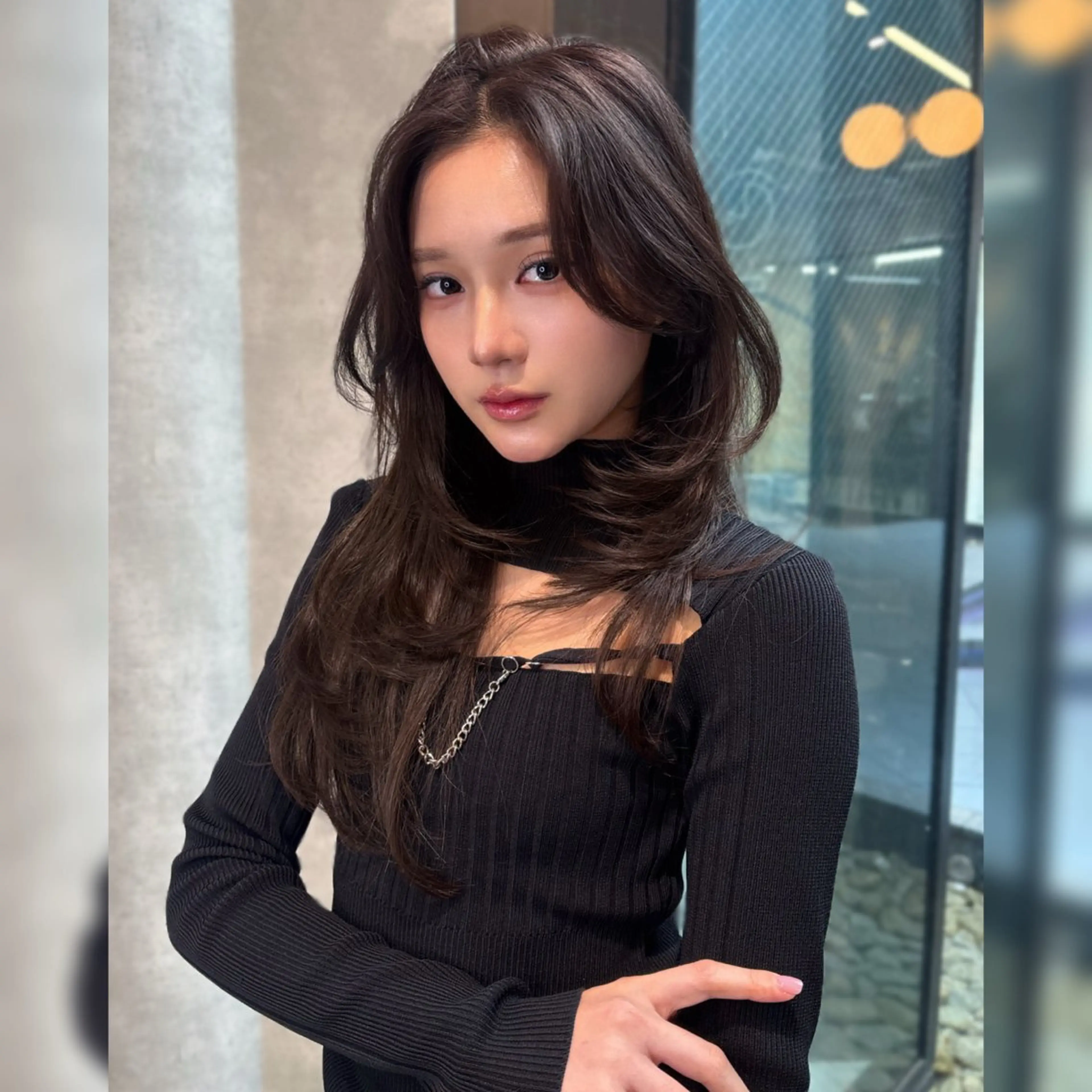 韓国風レイヤーカット／顔周りカット／ハッシュカットの写真