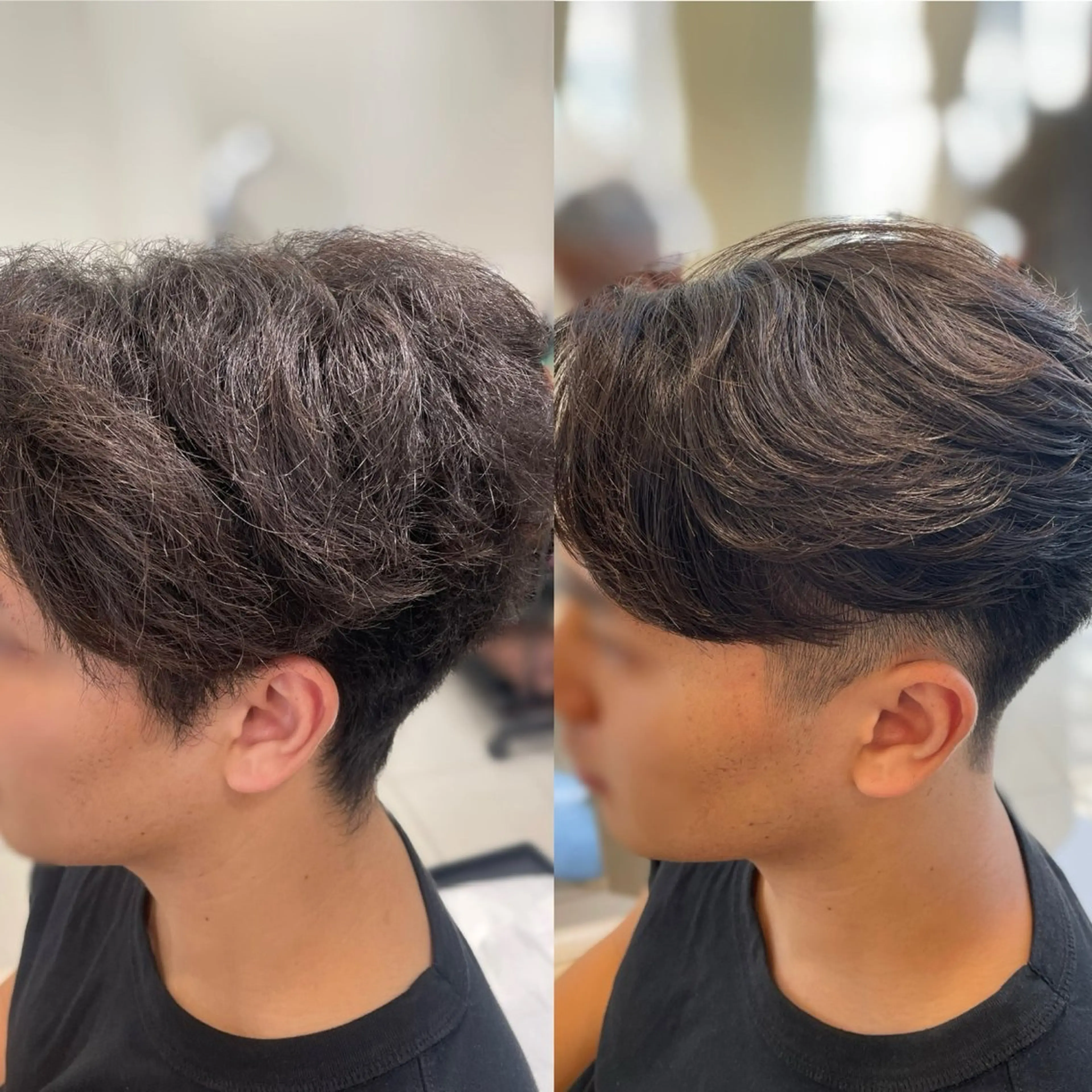 メンズ カット 縮毛矯正 トリートメント センターパート 川島爽楽のヘアスタイル