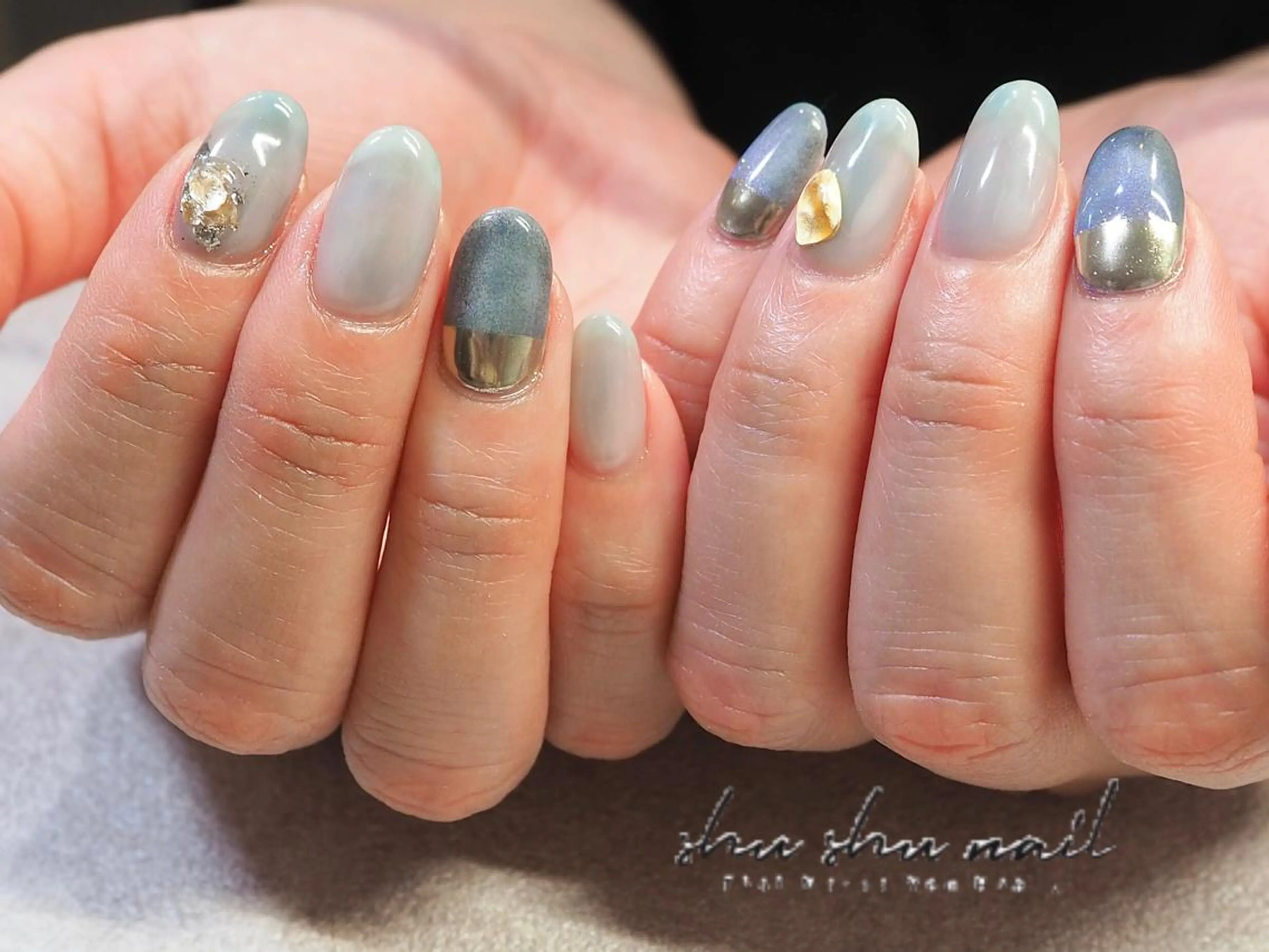 ネイル ブルー 夏ネイル shushunail所属・和田 周子のネイルデザイン