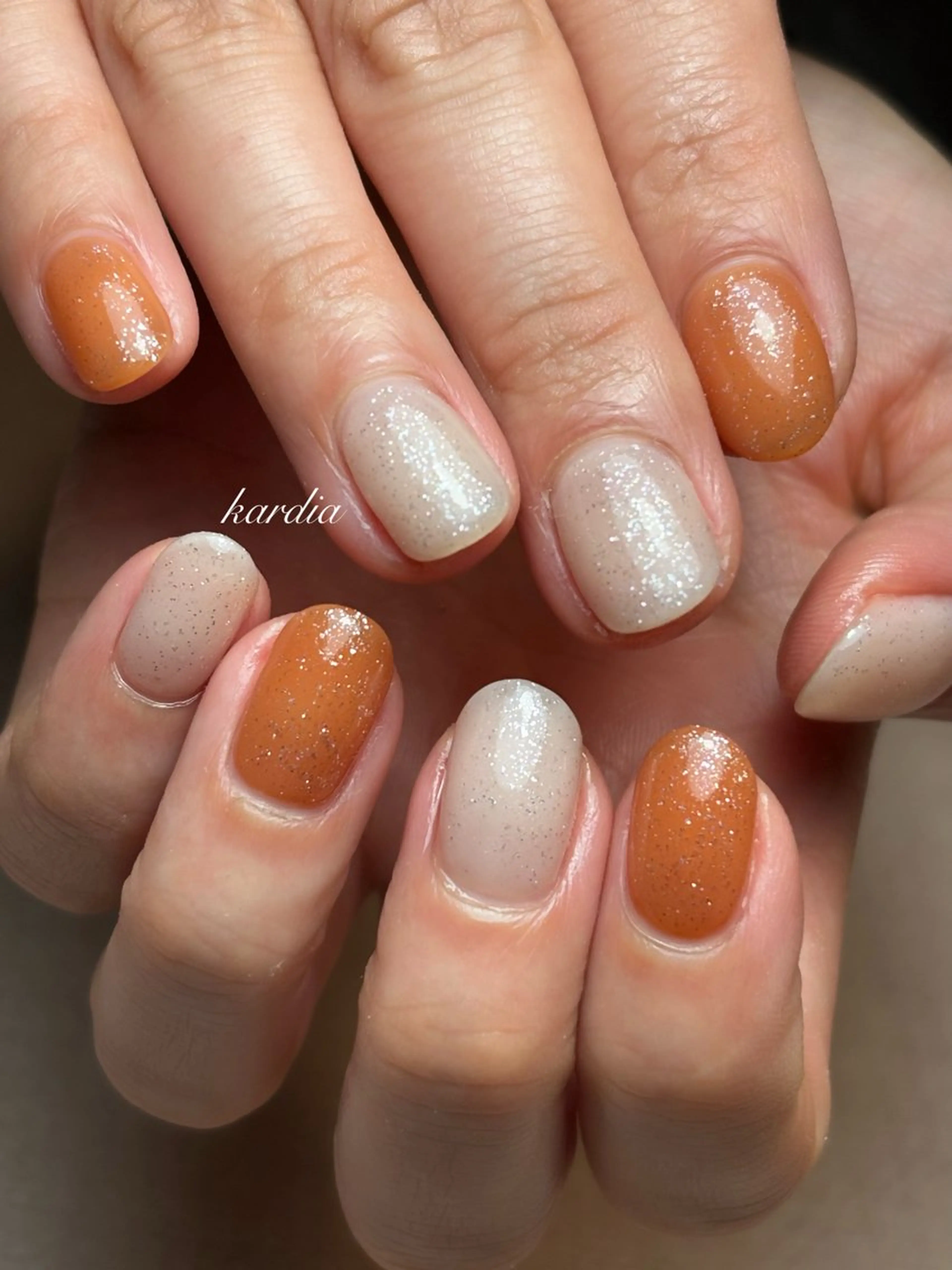 ネイル ハンドネイル καρδιά -ｶﾙﾃﾞｨｱ-のネイルデザイン