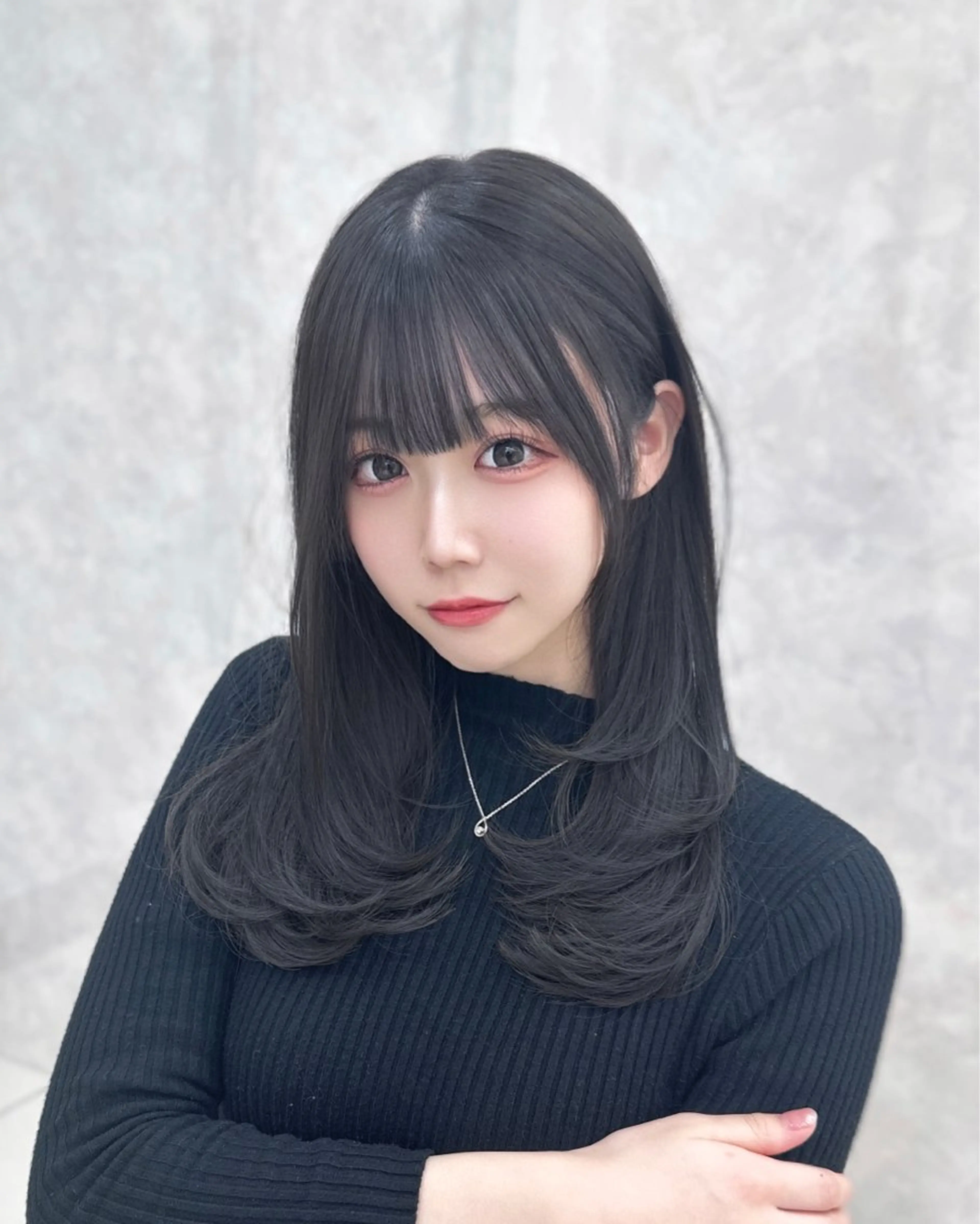 セミロング レイヤーカット カット ヘアカラー 似合わせ/レイヤー /顔まわり/池田歩樹のヘアスタイル