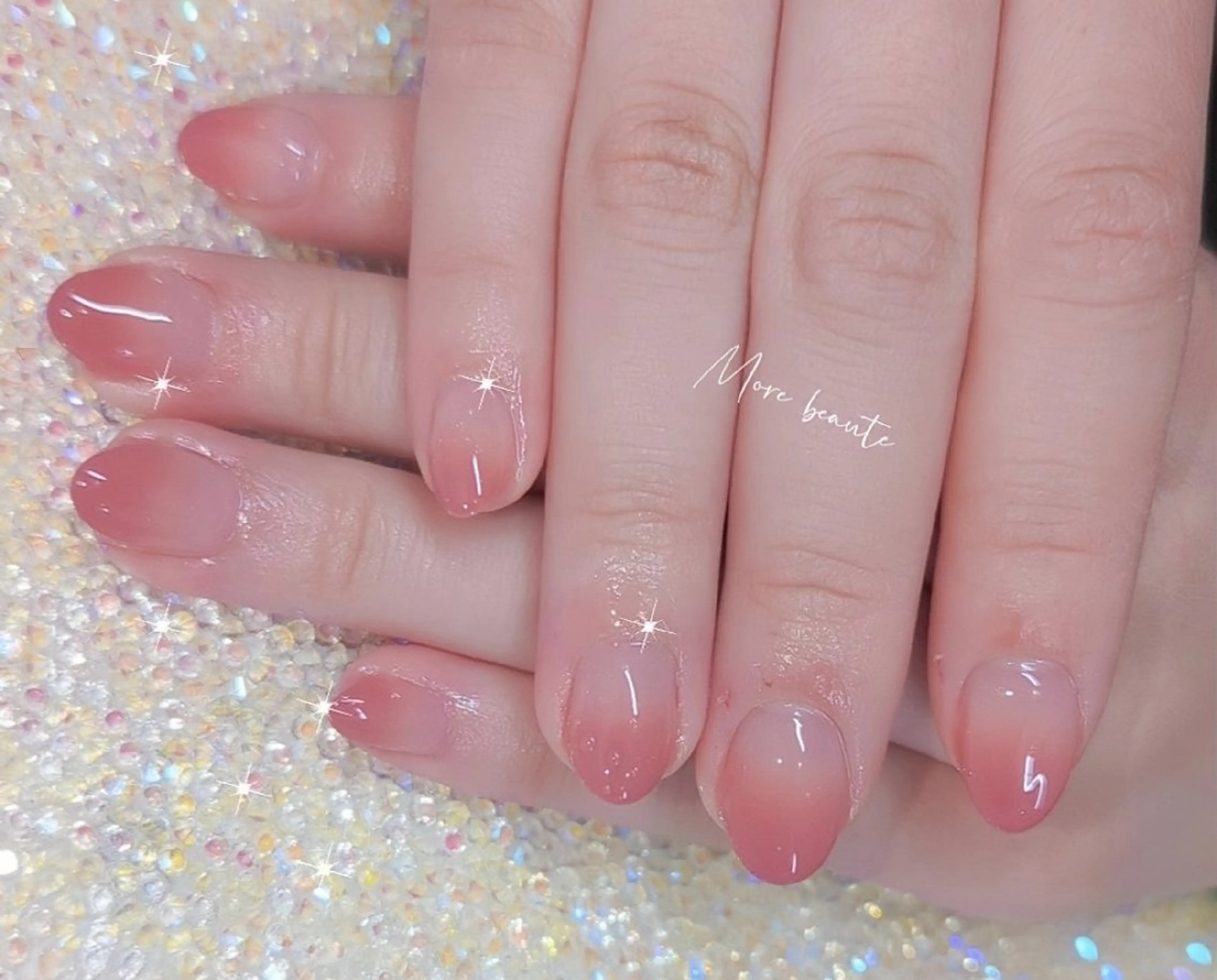 ネイル 桜ネイル 長さ出し ジェルネイル ハート 韓国ネイル ハンドネイル I LOVE ME  NAIL.｡.:*♡のネイルデザイン