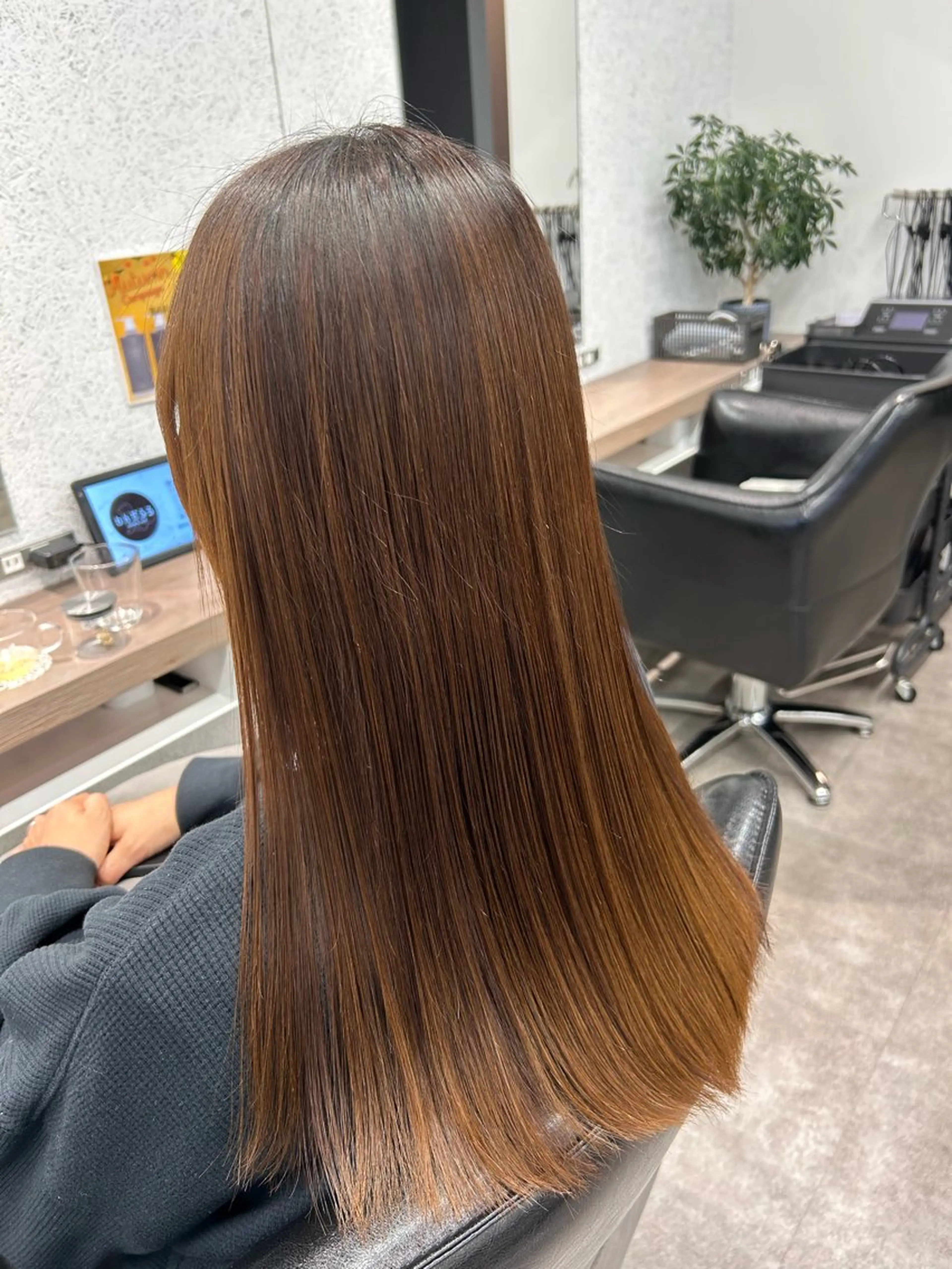 ロング 縮毛矯正 ヘアカラー 縮毛矯正 ボブ/透明感カラー/ 髪質改善/🌙/ルナのヘアスタイル