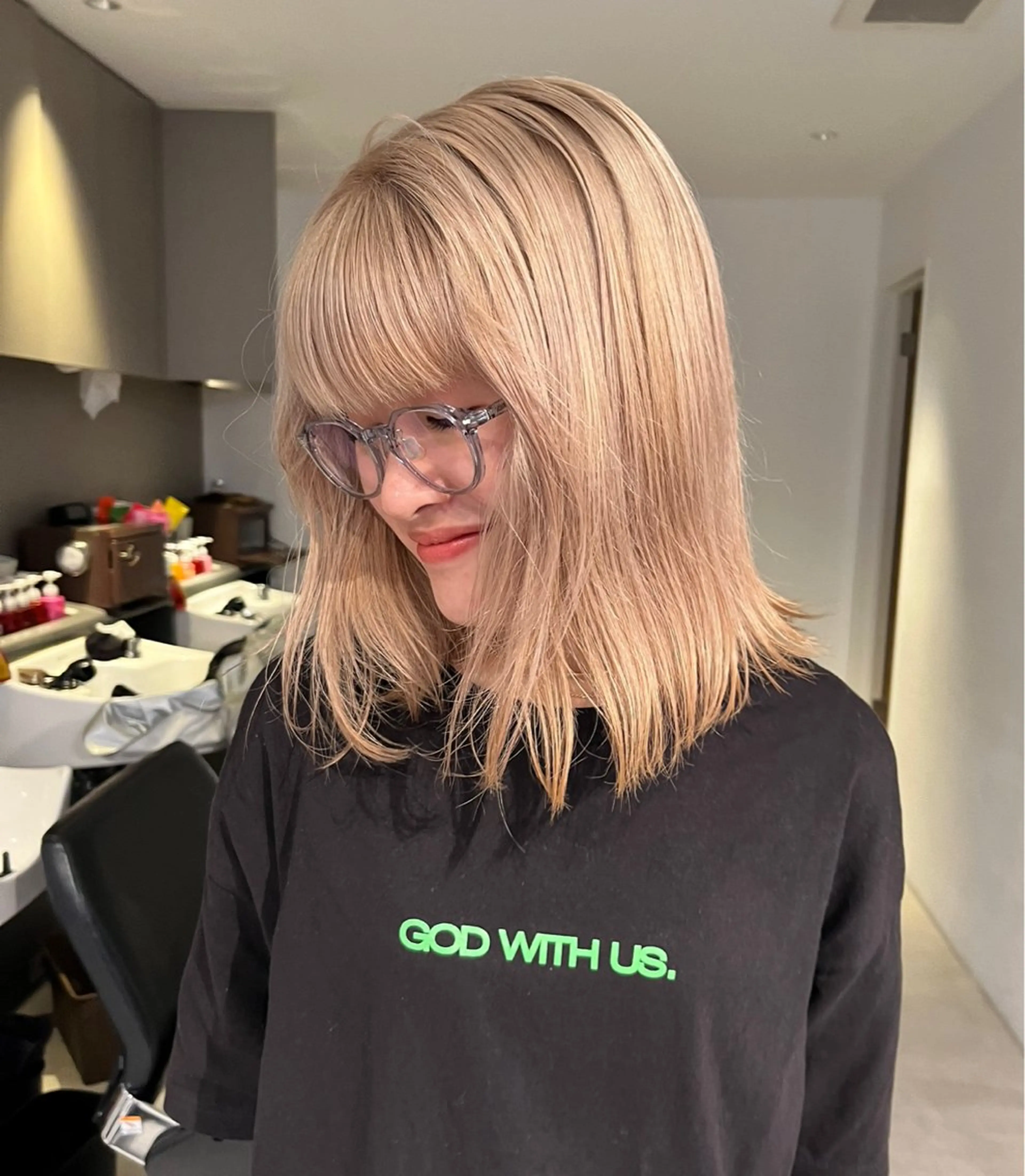 ミディアム カラー Halo所属・ショートカットモデル IKUMI🎀のヘアスタイル