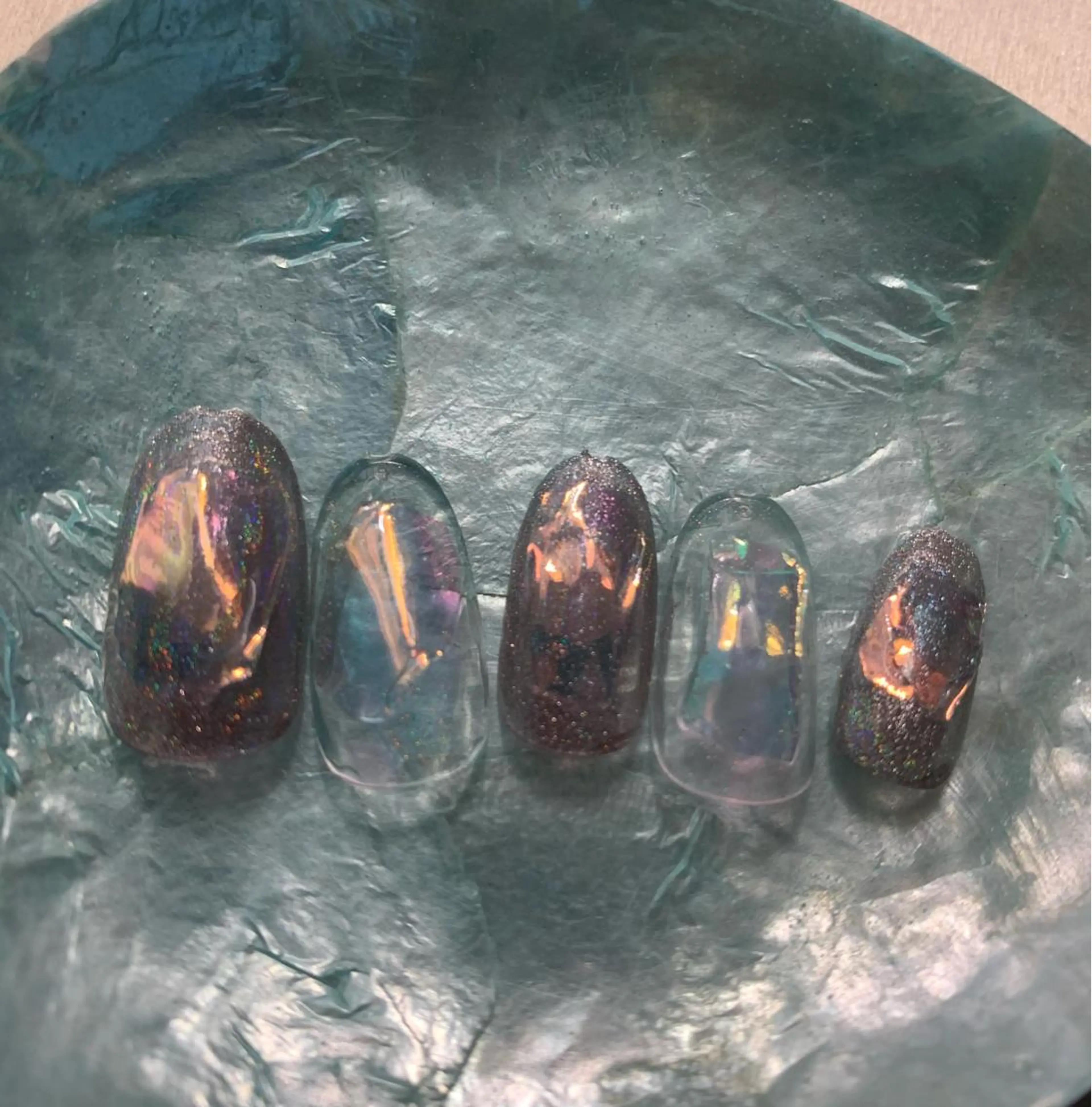 ネイル 氷ネイル・うるうるネイル unfi  ocean所属・unfi ocean 川上のネイルデザイン