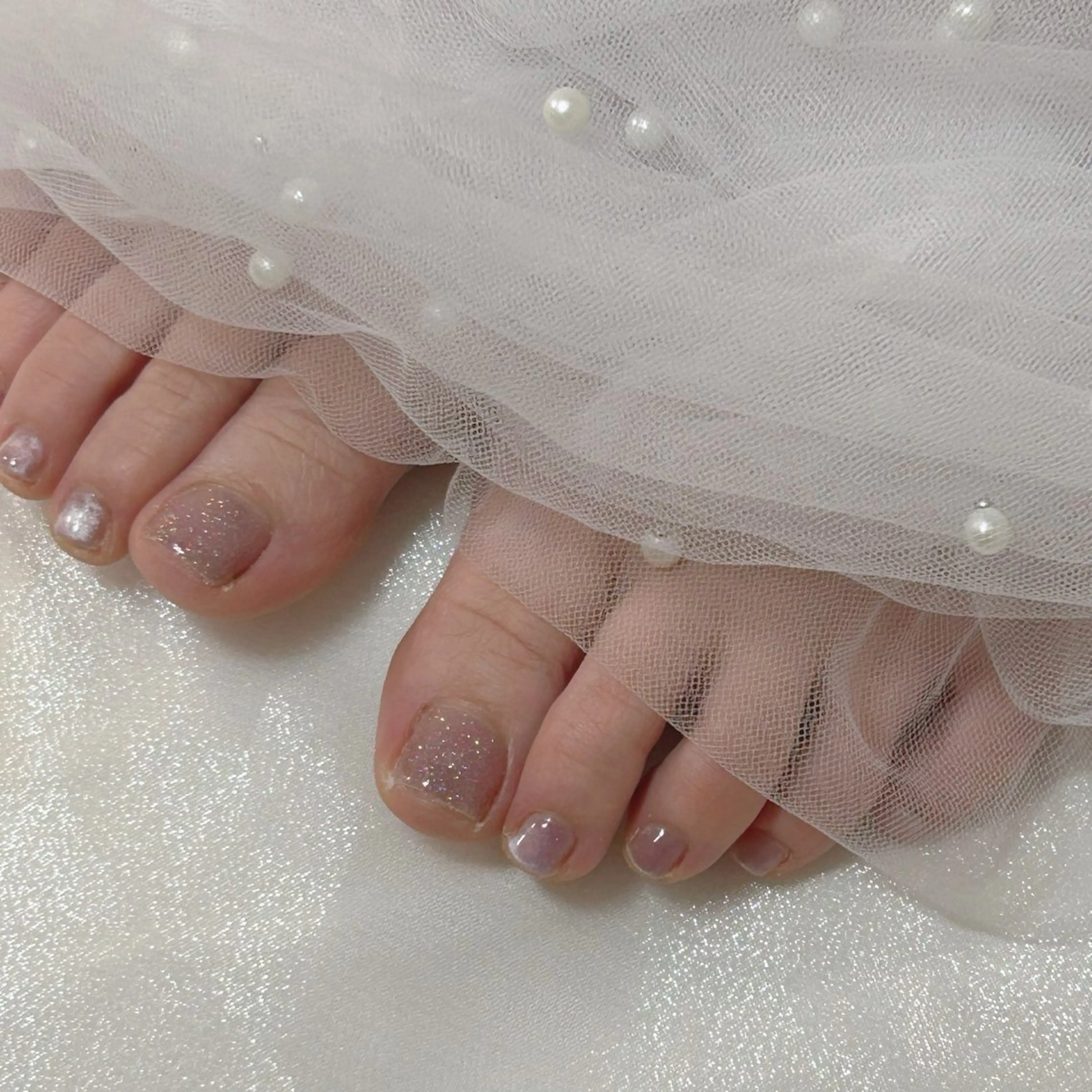 ネイル フットネイル ラメ(グリッター) マグネットネイル nico +所属・nico + 鷲野のネイルデザイン