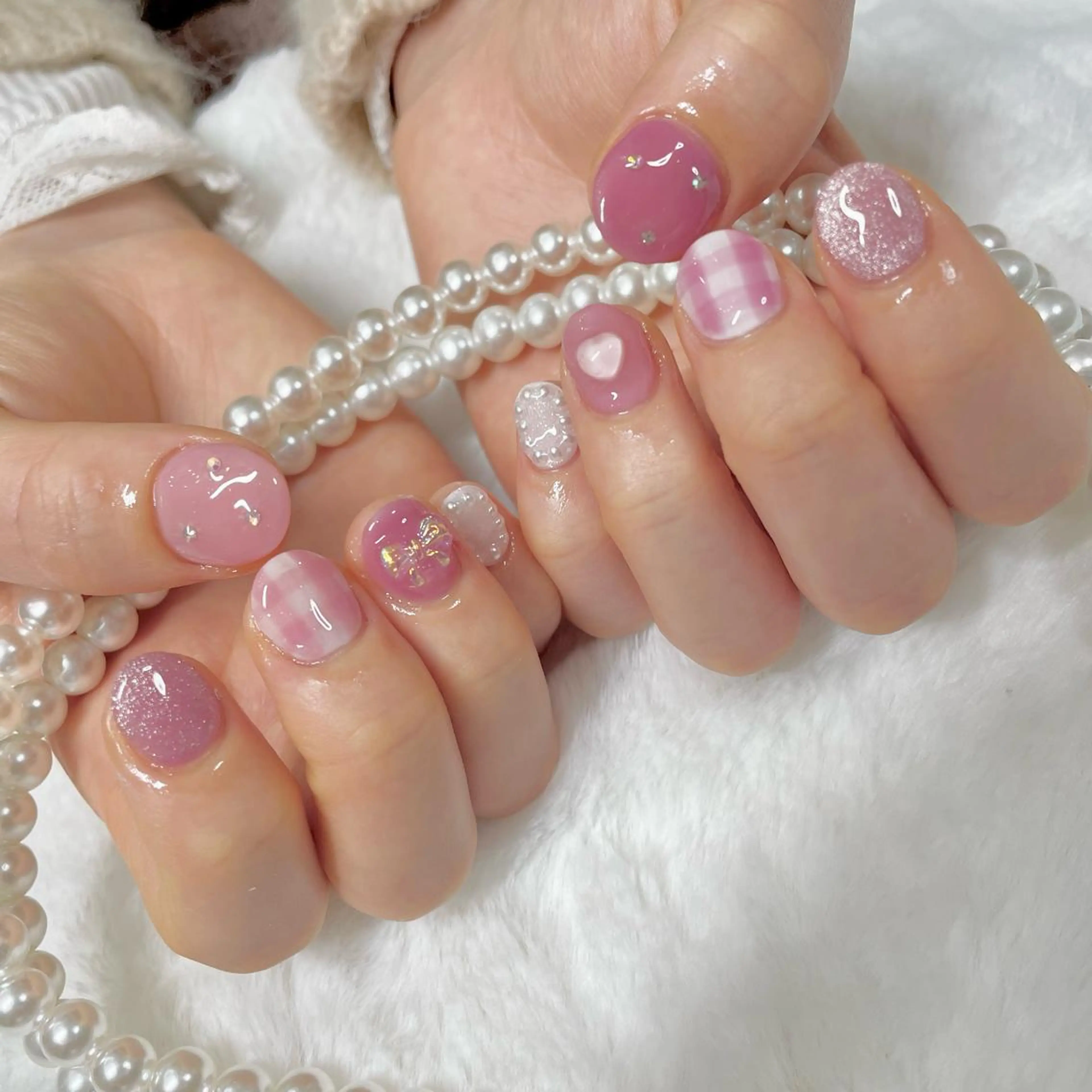 ネイル ジェルネイル ハート リボン J terrace Nailのネイルデザイン