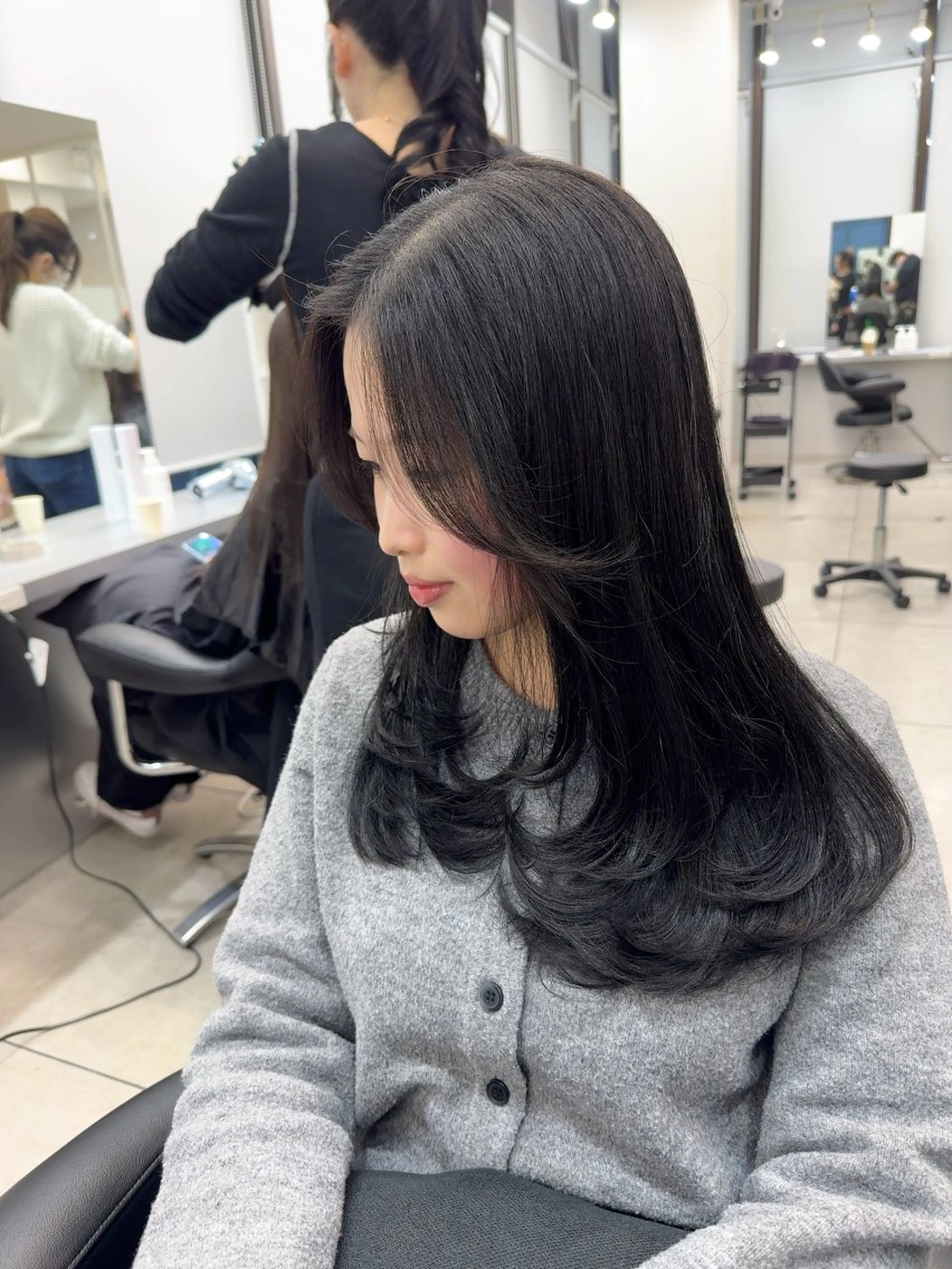 ロング レイヤーカット カット ヘアカラー トリートメント 韓国風cut/ 縮毛矯正/正岡幹康のヘアスタイル