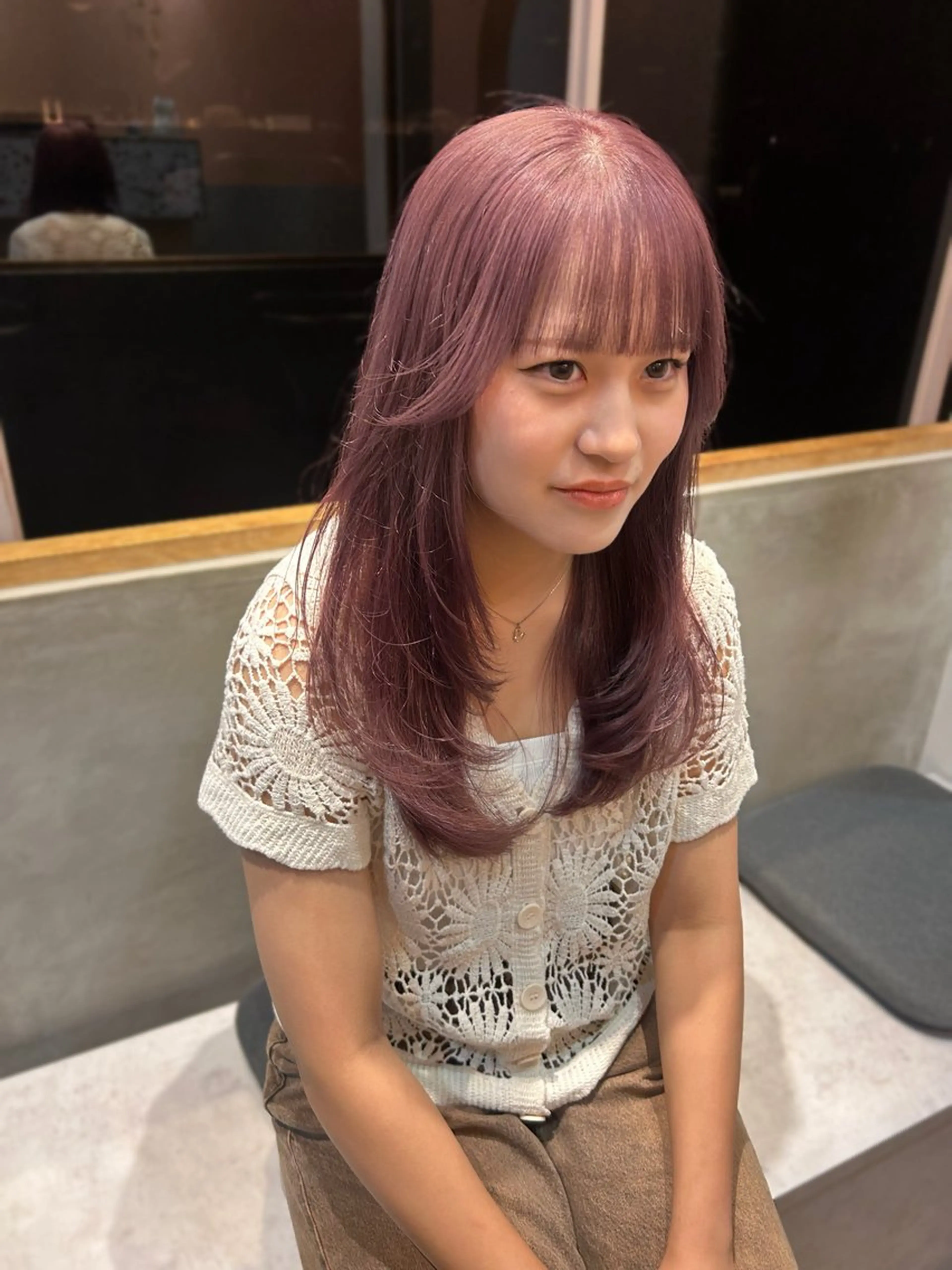 カラー カット ヘアカラー トリートメント このか/似合わせ/ 透明感/ダブルカラーのヘアスタイル