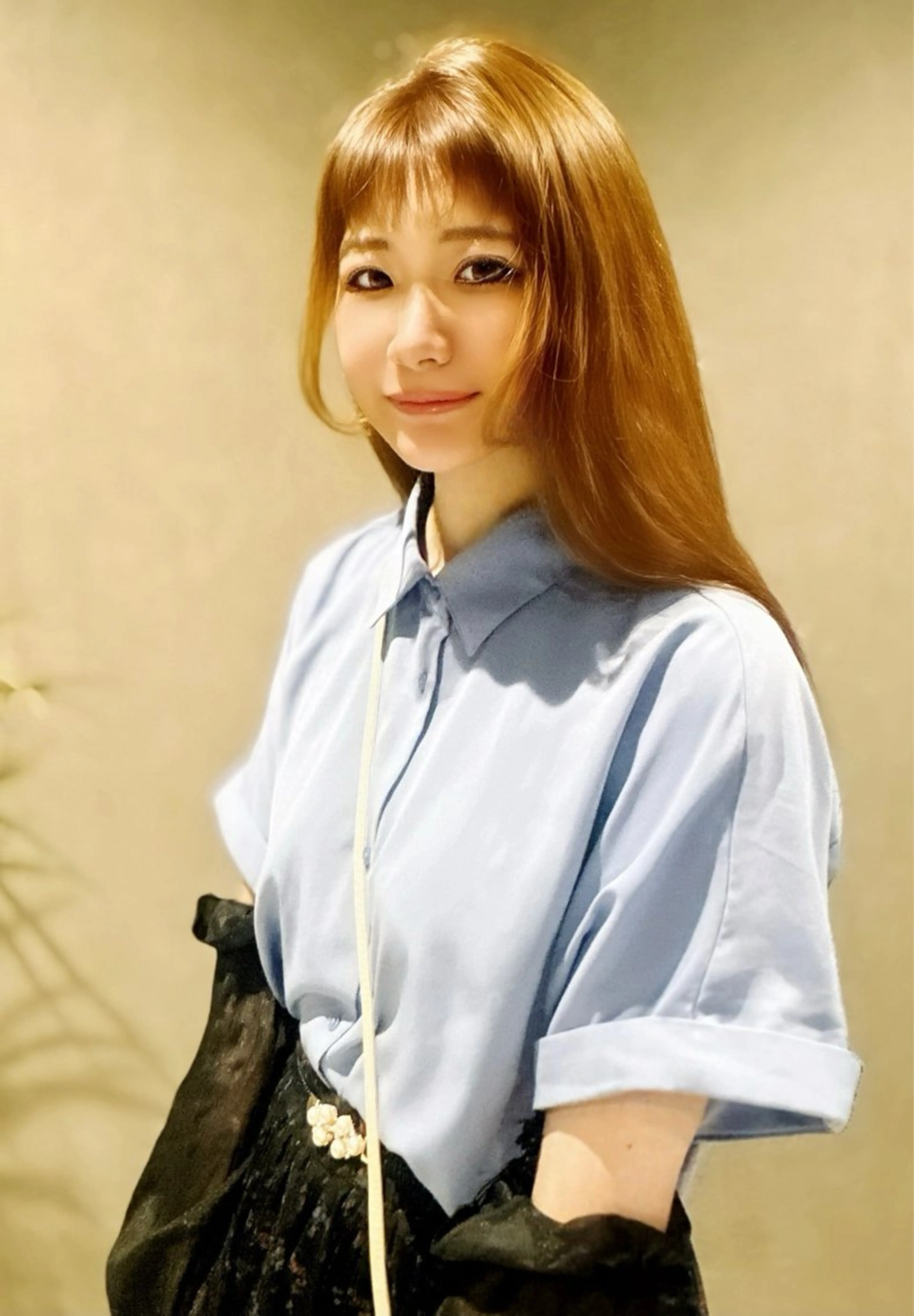 セミロング カット ヘアカラー トリートメント 村井 隆仁のヘアスタイル