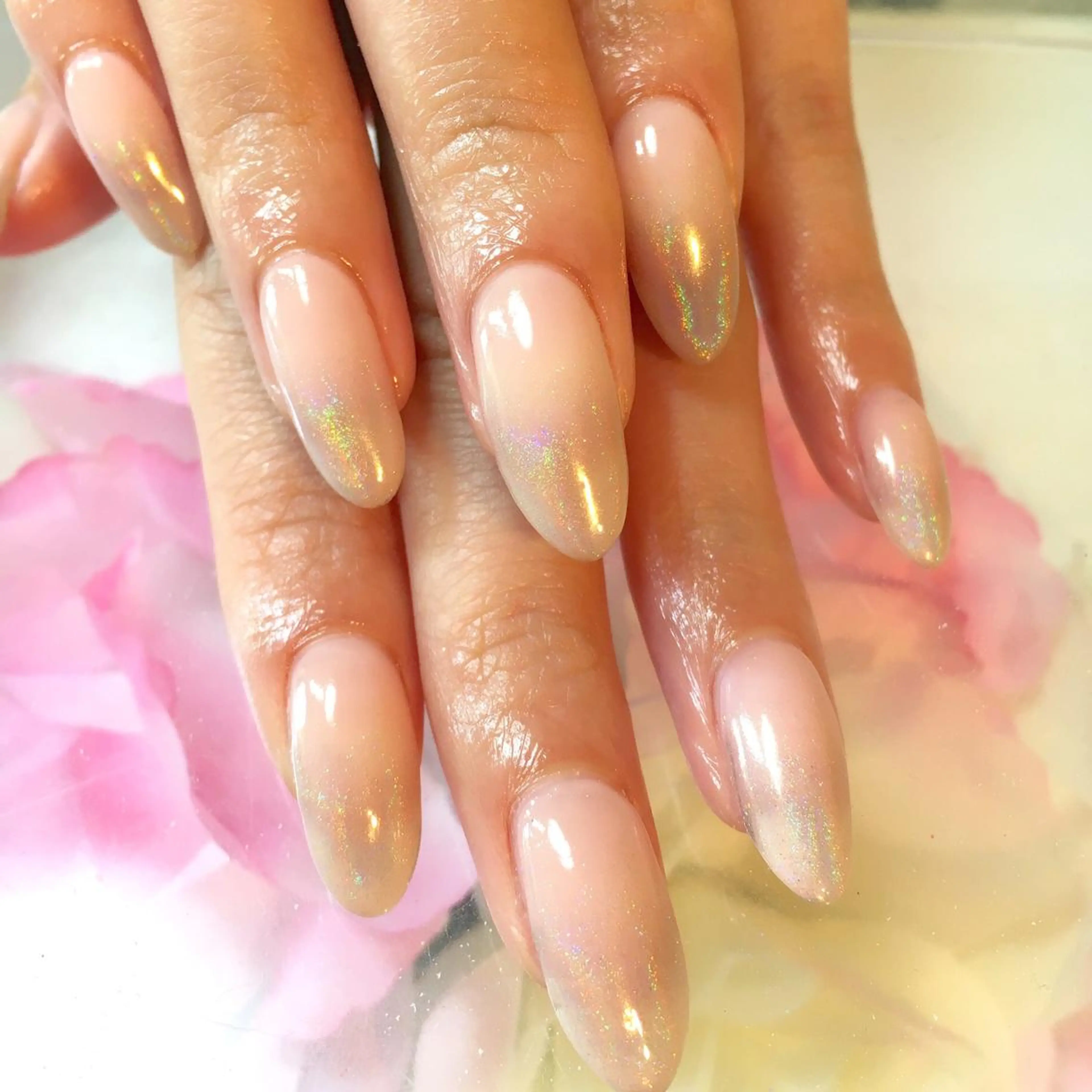 ネイル フットネイル ジェルネイル ミラーネイル パラジェル バレンタイン clover nailのネイルデザイン