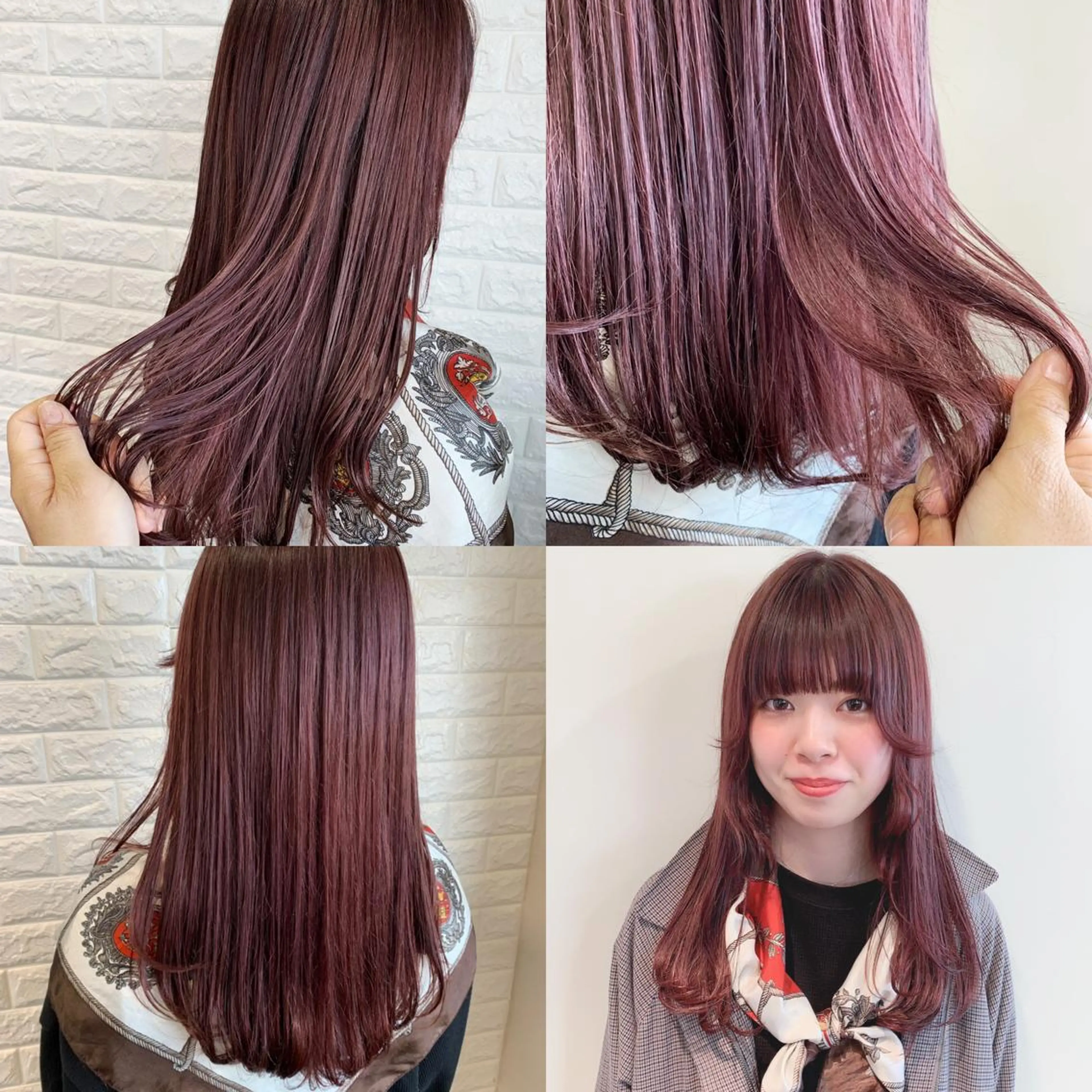 ミディアム カラー ヘアアレンジ ピンクカラー バイオレットカラー 🌿‬ ܸAir 透明感🌱西村知佳のヘアスタイル