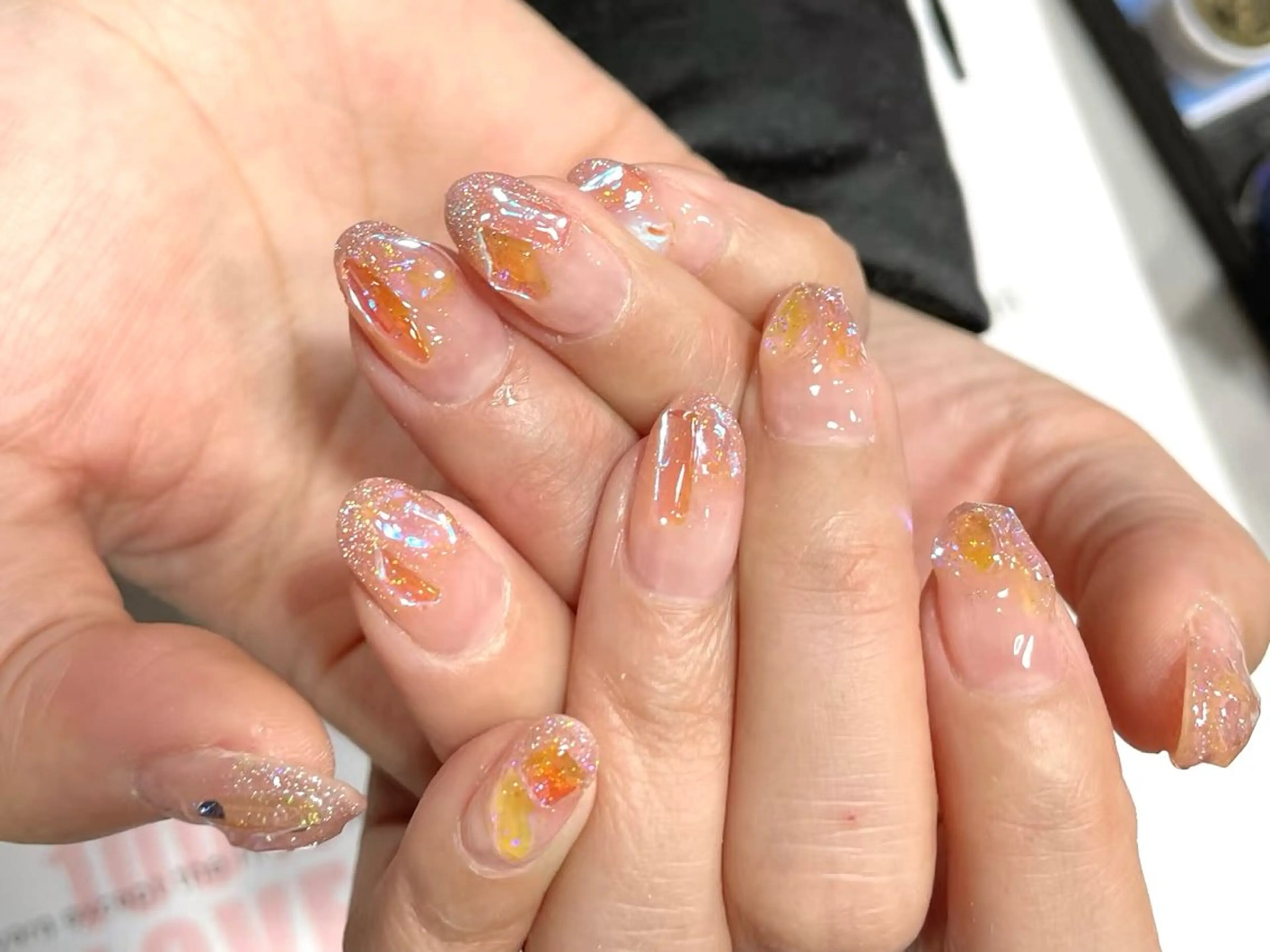 ワンホンうるうる氷ネイル🧊「ジェルオフ無料」の写真