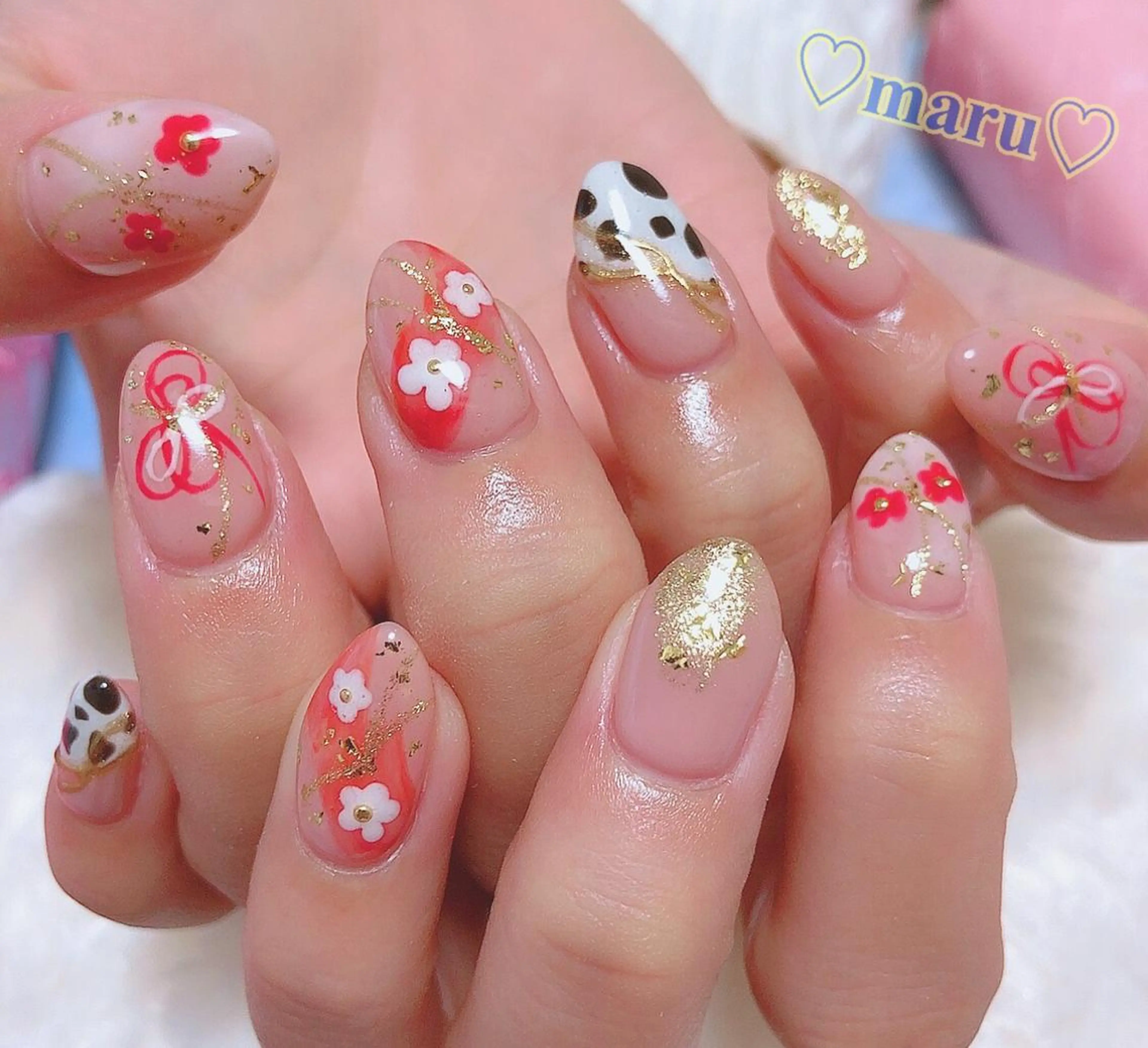 ネイル 成人式 ハンドネイル フットネイル まるみ ♡のネイルデザイン