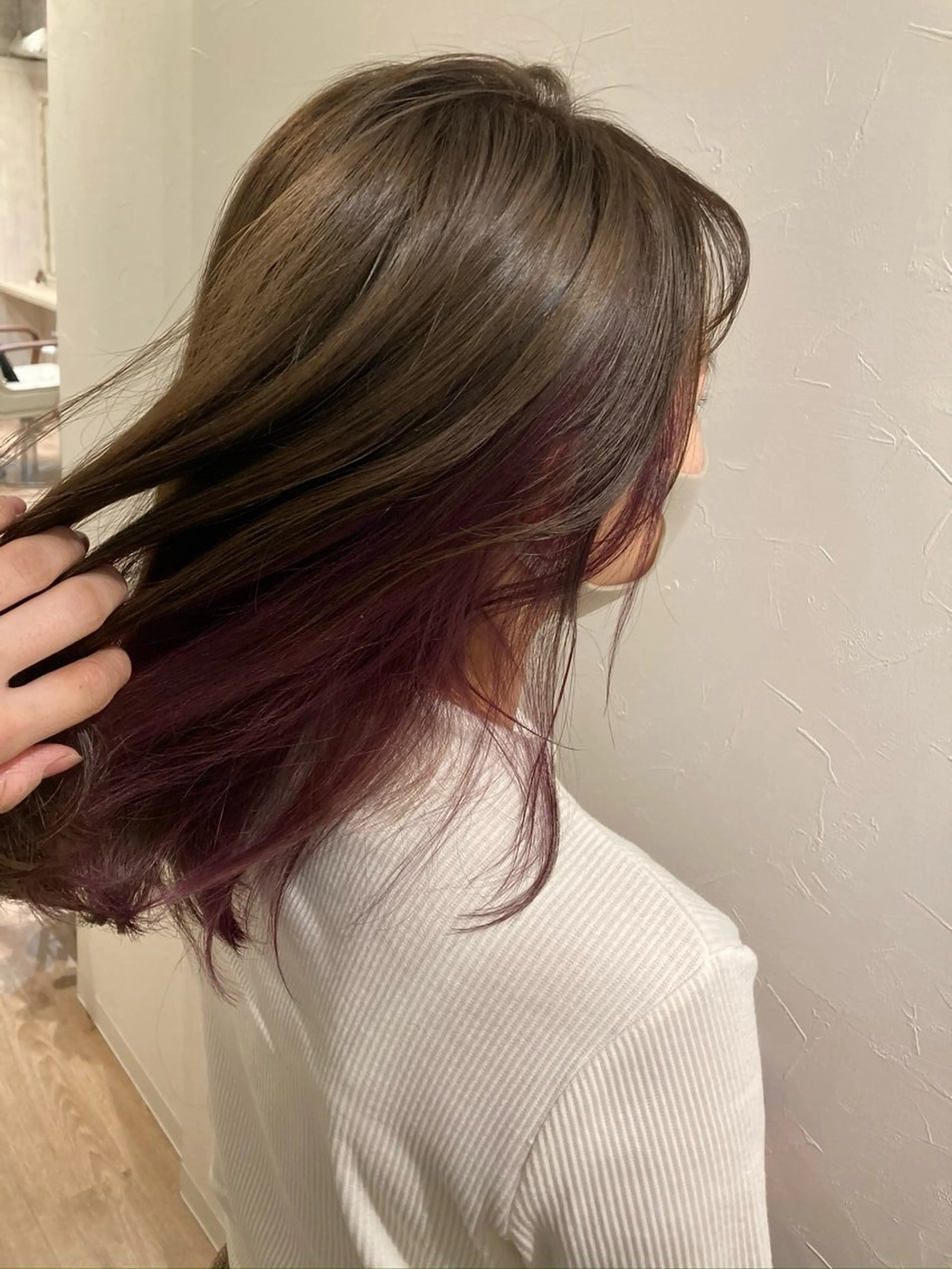 セミロング カラー ベージュカラー カシス オリーブベージュ ピンクカラー ヘアカラー TELA HAIR南流山店所属・TELA HAIR Annaのヘアスタイル