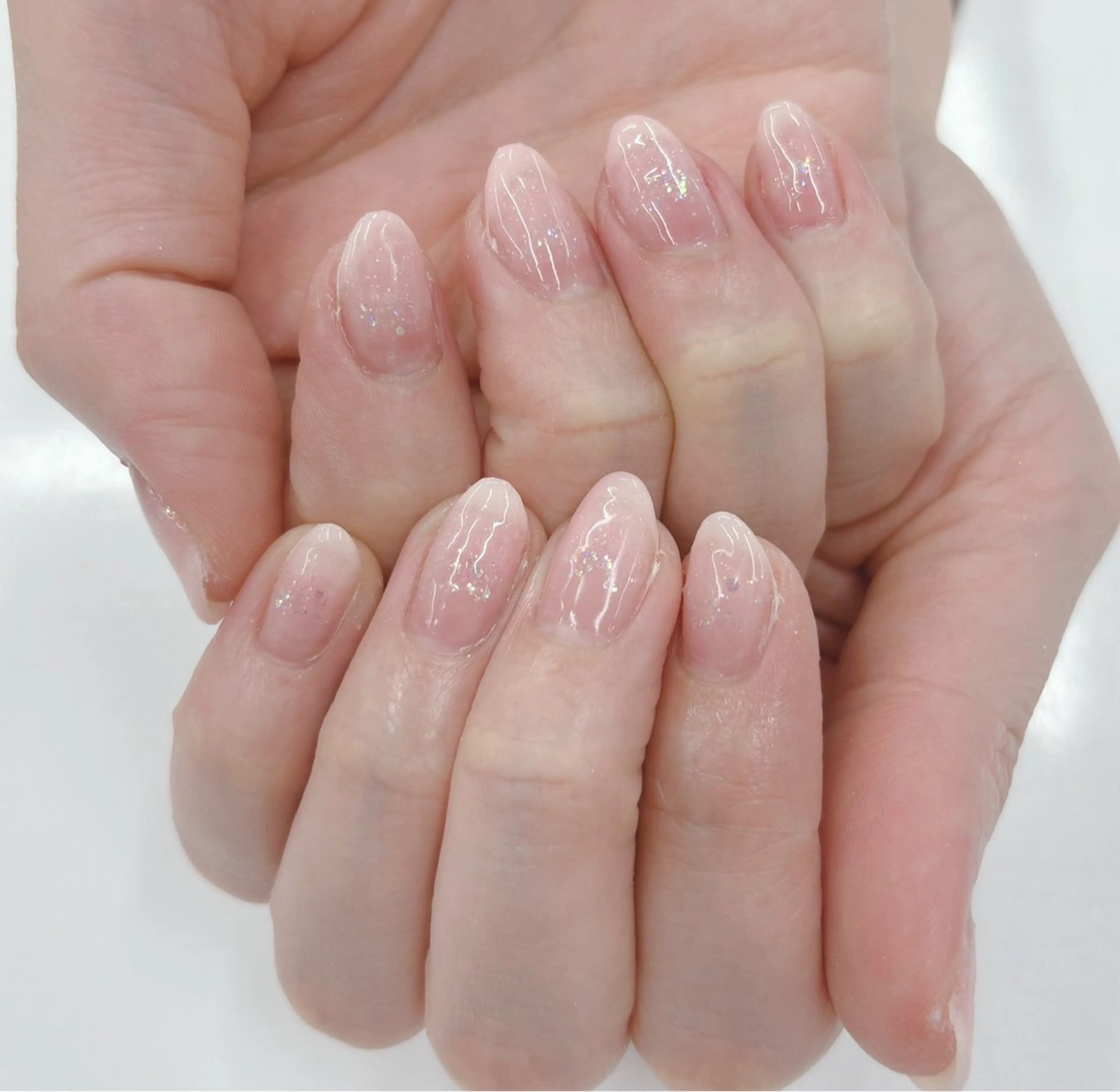 ネイル グラデーション ラメ(グリッター) ピンク シンプルネイル ハンドネイル 宮嶋 邦佳のネイルデザイン