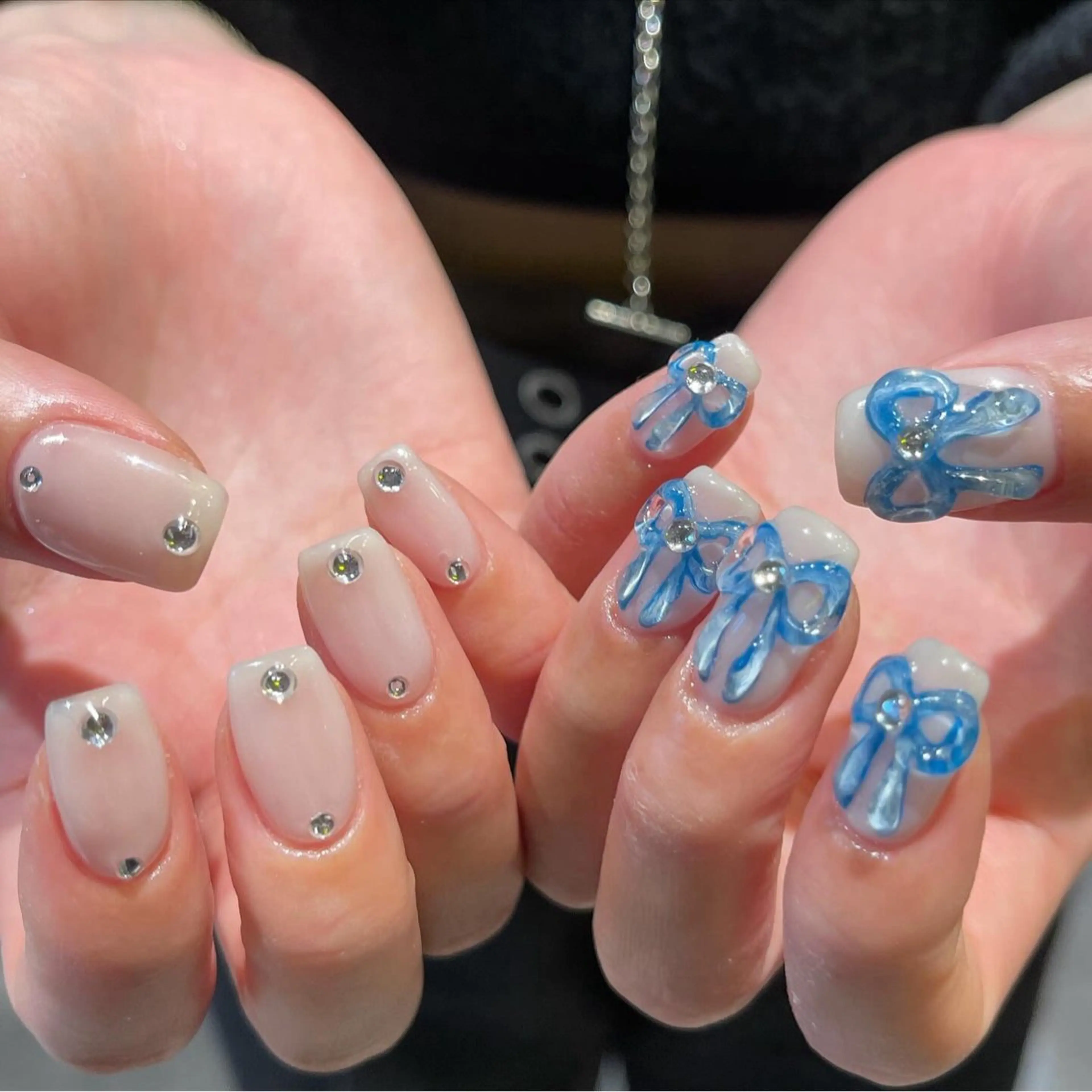 ネイル リボン ハンドネイル ハンドケア ano @anomukuiのヘアスタイル