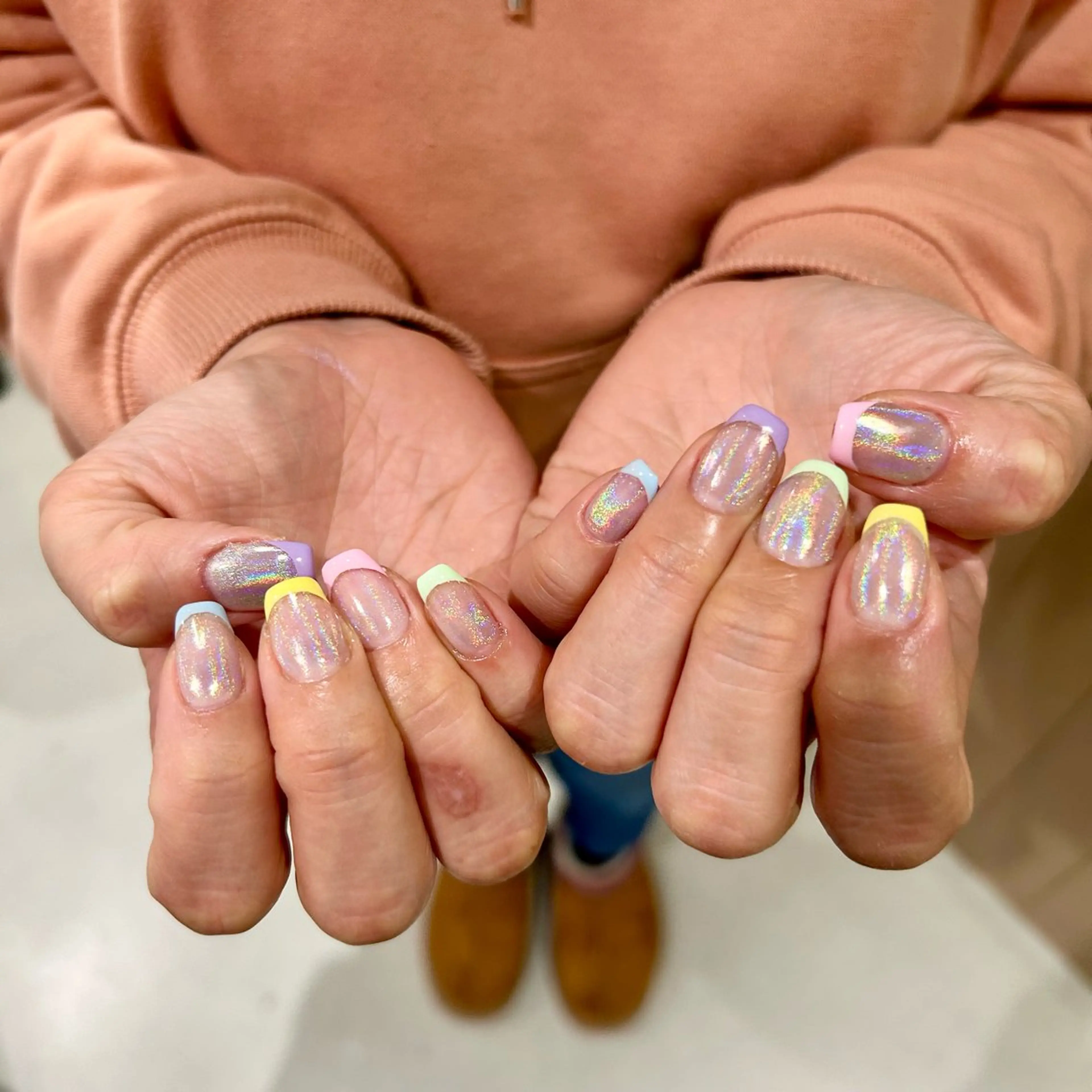 ネイル オーロラネイル フレンチネイル パステルネイル NailAVANCE 鳳店   Miyuのネイルデザイン