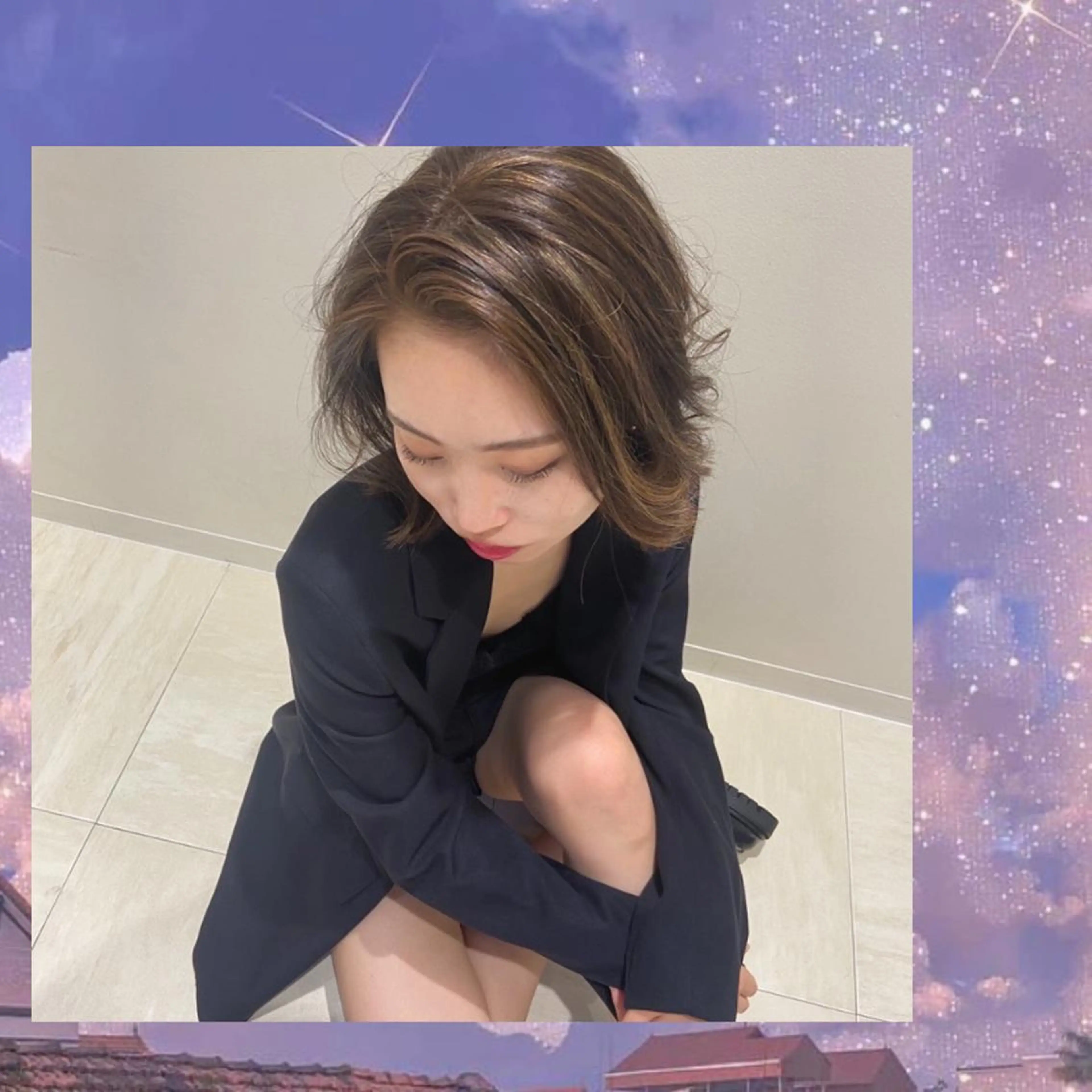 ミディアム カラー ヘアアレンジ ハイライトカラー ハイライト eN°byyoureshair所属・🎀若者人気No.1 湯川響🎀のヘアスタイル