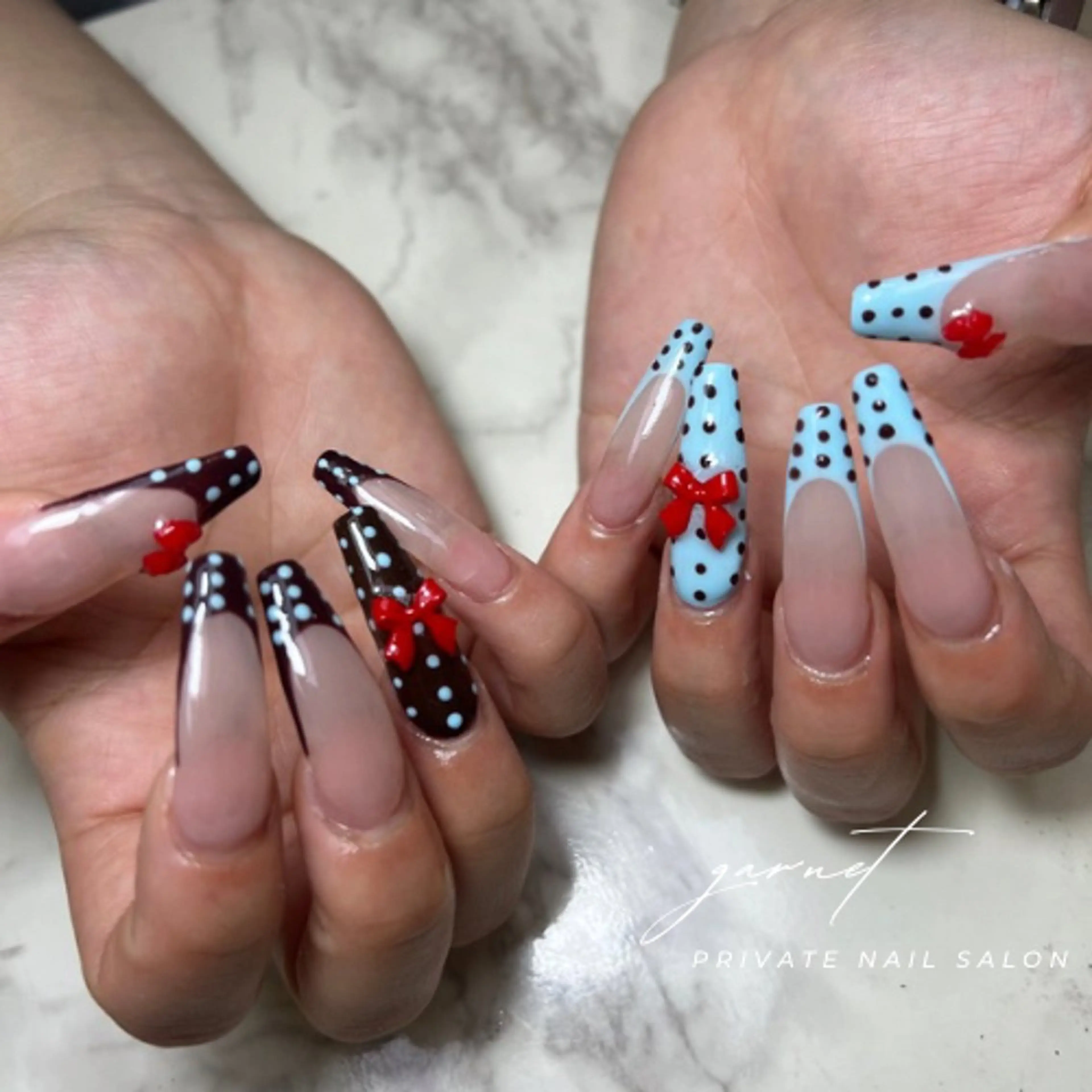 ロング ハンドネイル Garnet nailのネイルデザイン