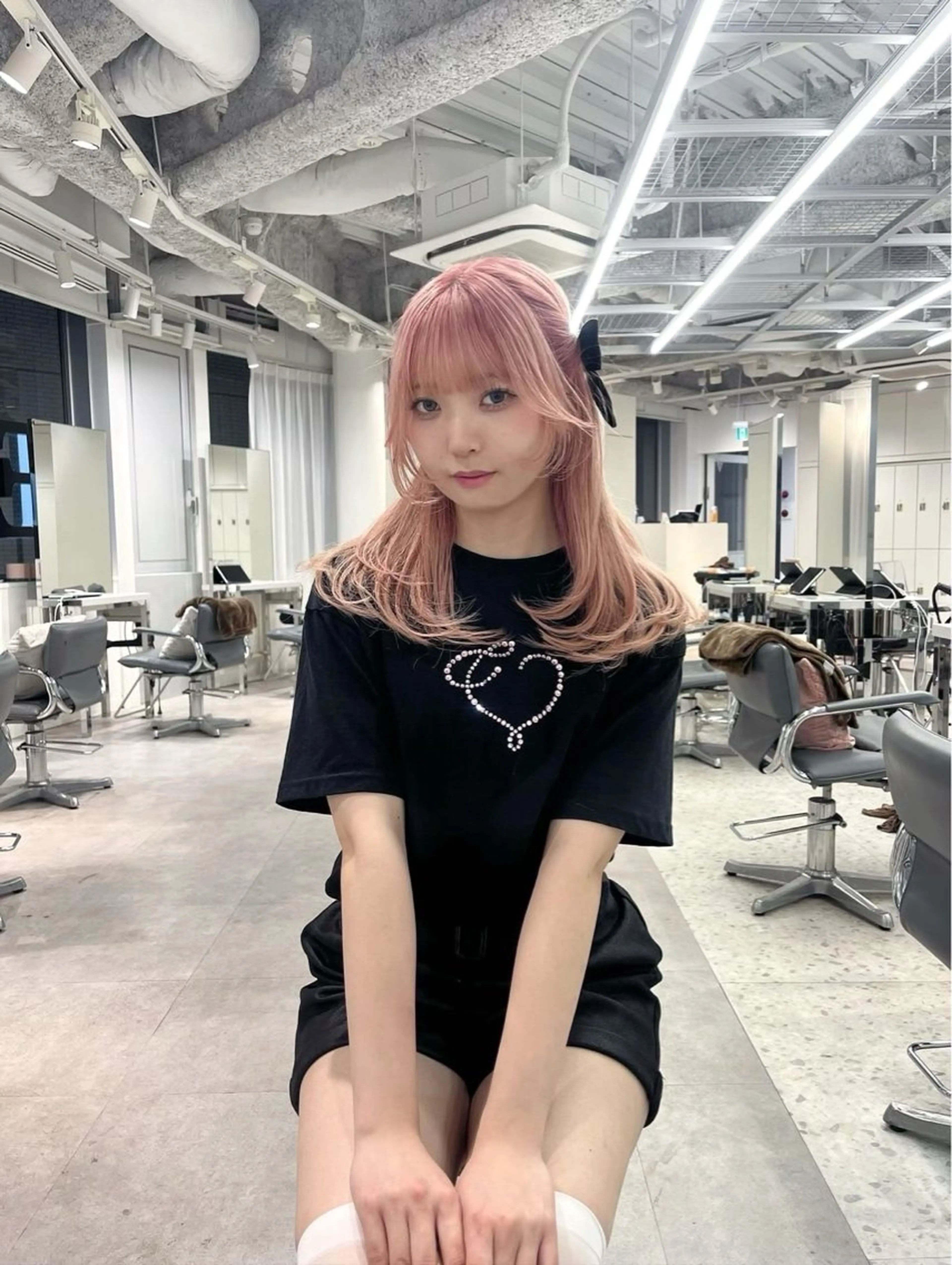 ロング カラー ヘアカラー 🩰ピンクベージュ 💞midori💞のヘアスタイル