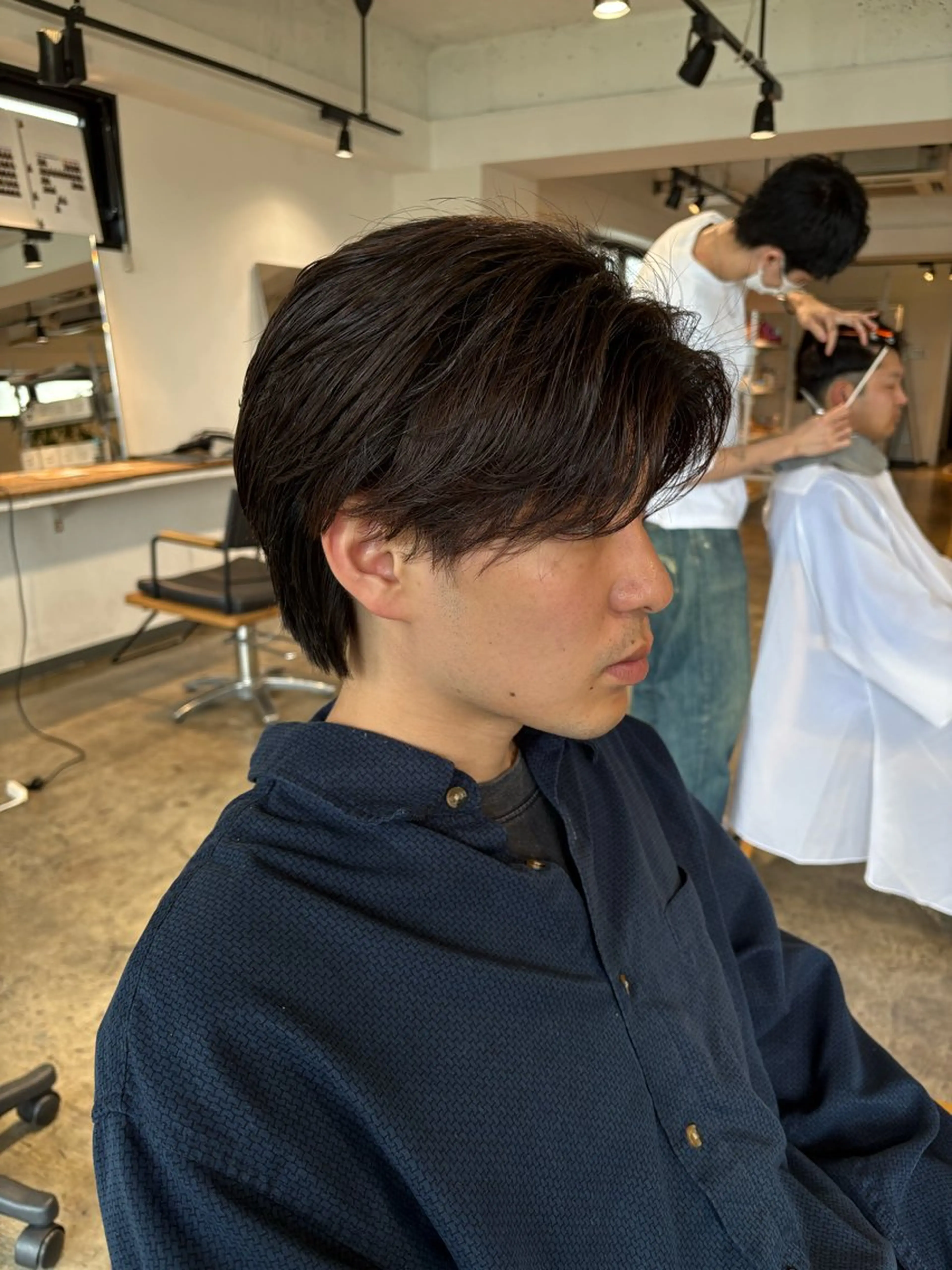 ショート パーマ メンズ センターパート ダウンパーマ フェザーパーマ カルマパーマ メンズ韓国風 become men's hair 名駅店所属・名駅/フェザーパーマ 韓国ヘア/森岡のヘアスタイル