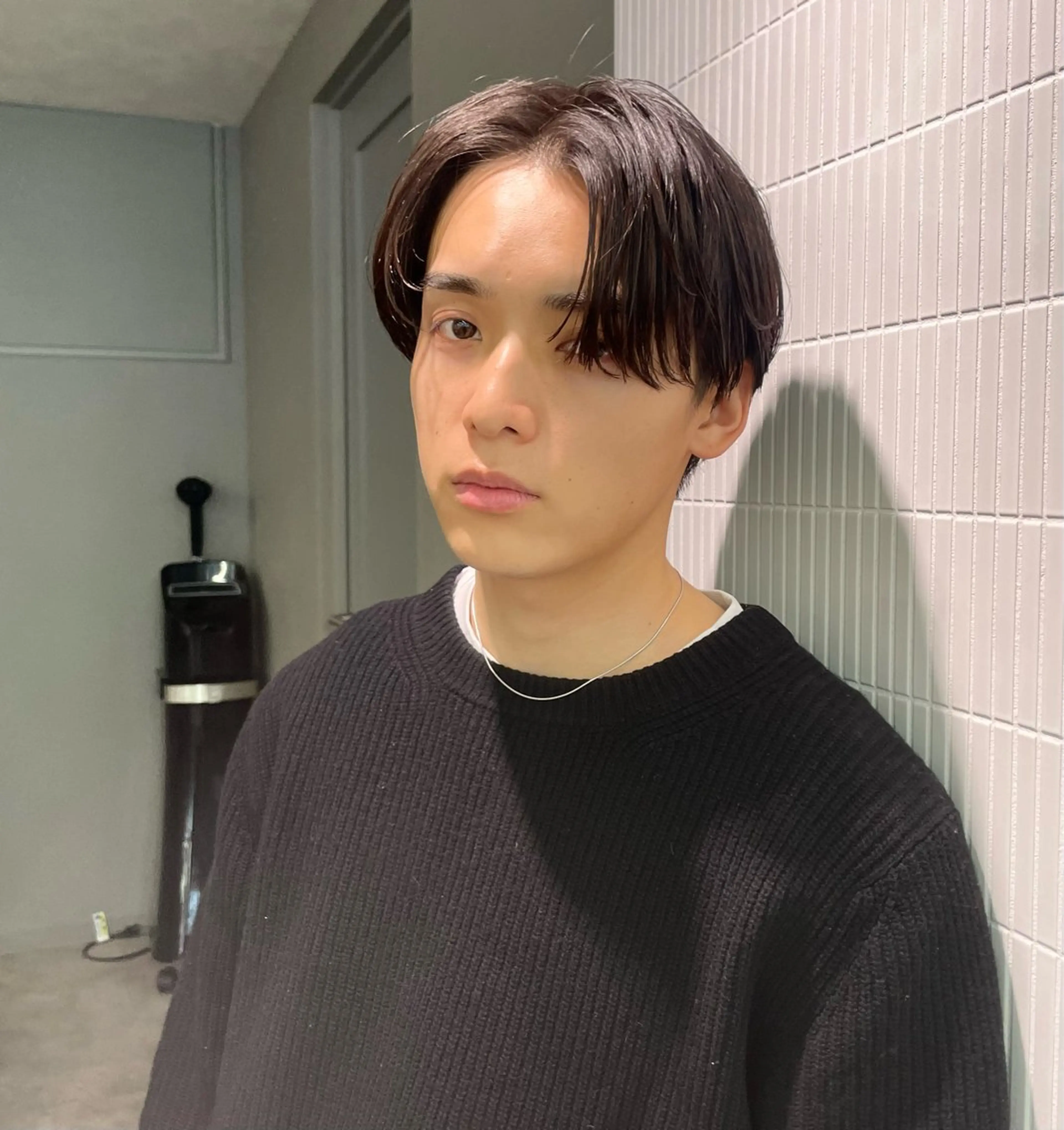 メンズ センターパート カット パーマ hana ・メンズ特化のヘアスタイル