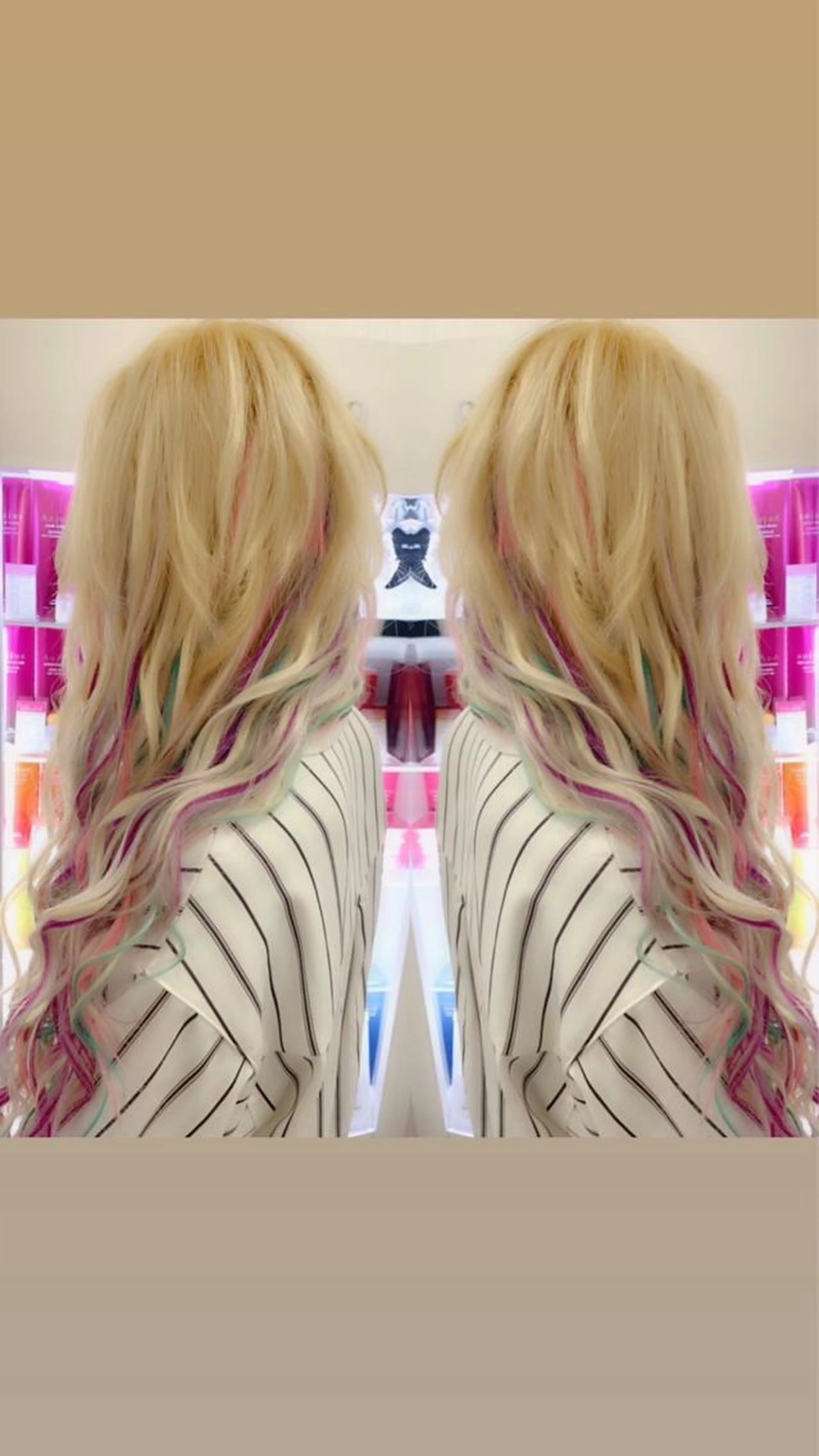 【ハイトーン】‪‪❤︎‬うる艶ブリーチ＋カラー＋最高級人毛シールエクステ70本＋内部補修トリートメントの写真