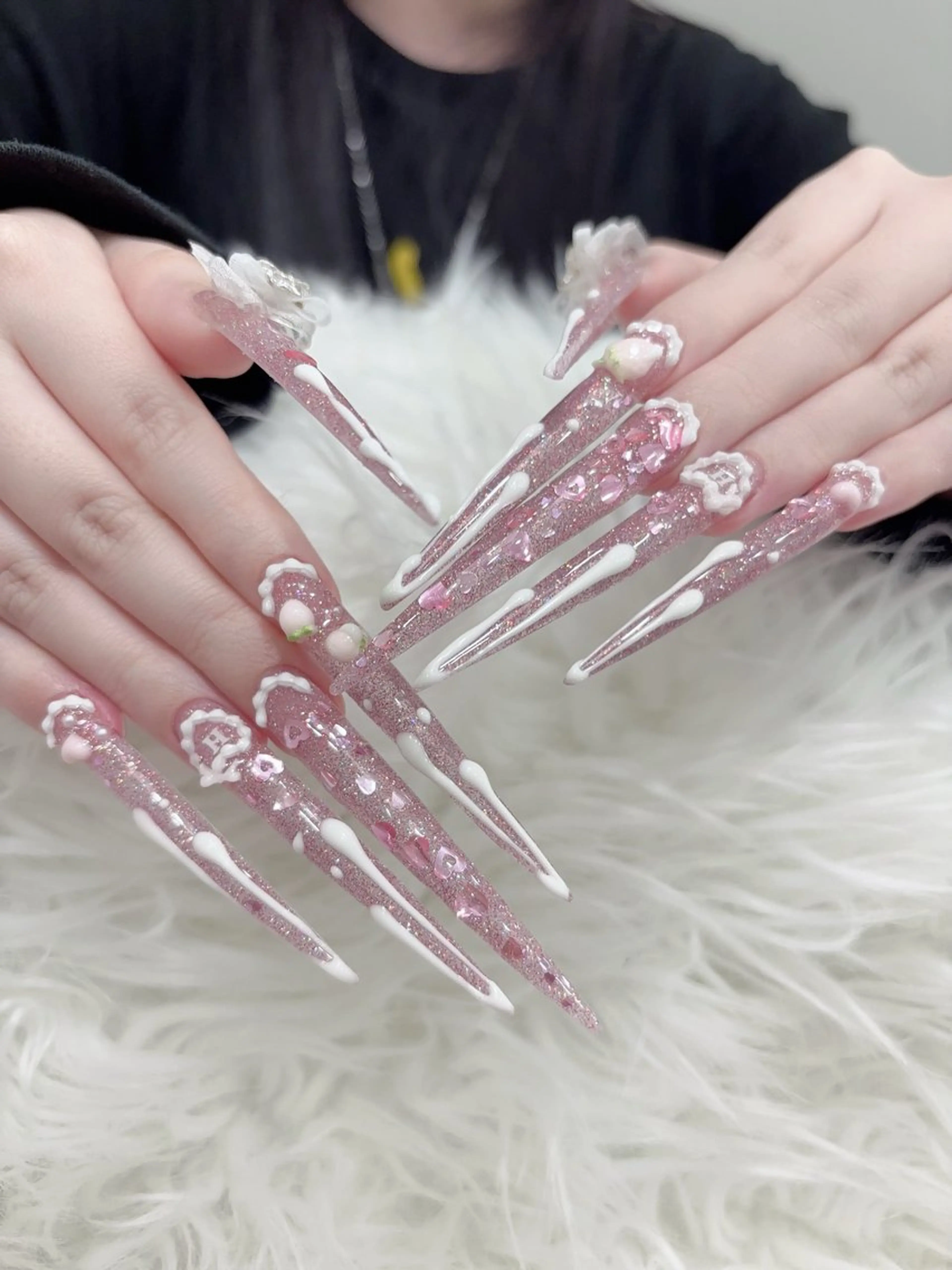 ネイル 成人式 ハンドネイル K.bi_nailsalon所属・K.bi_nail ネイル長さ出し専門店のネイルデザイン