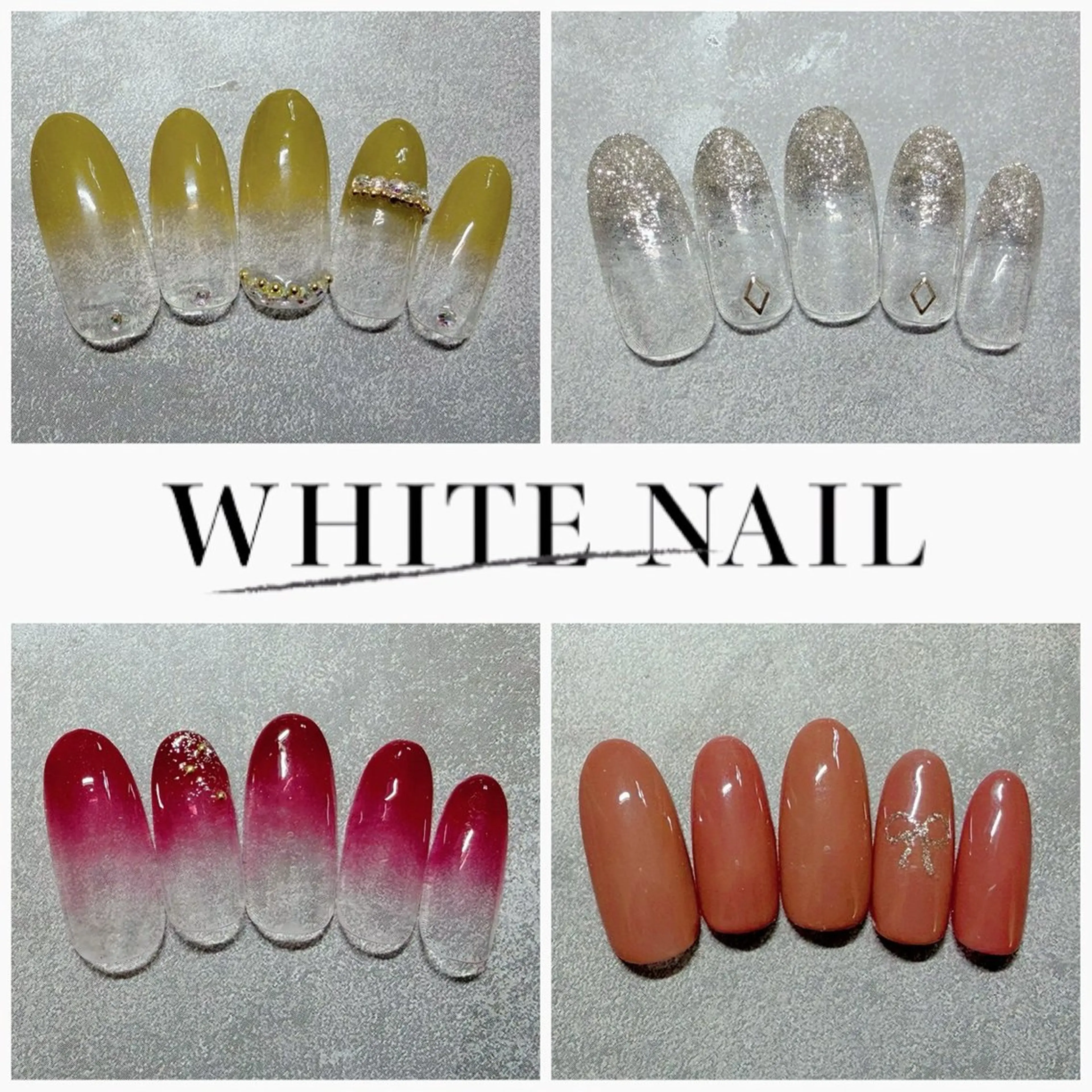 ネイル シンプルネイル ハンドネイル WHITE NAIL ホワイトネイルのネイルデザイン